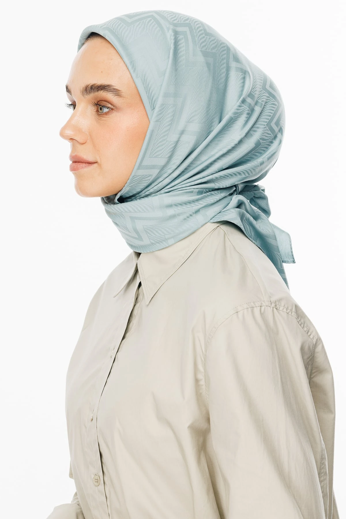 Viora Pattern Silky Jacquard Scarf - Cagla