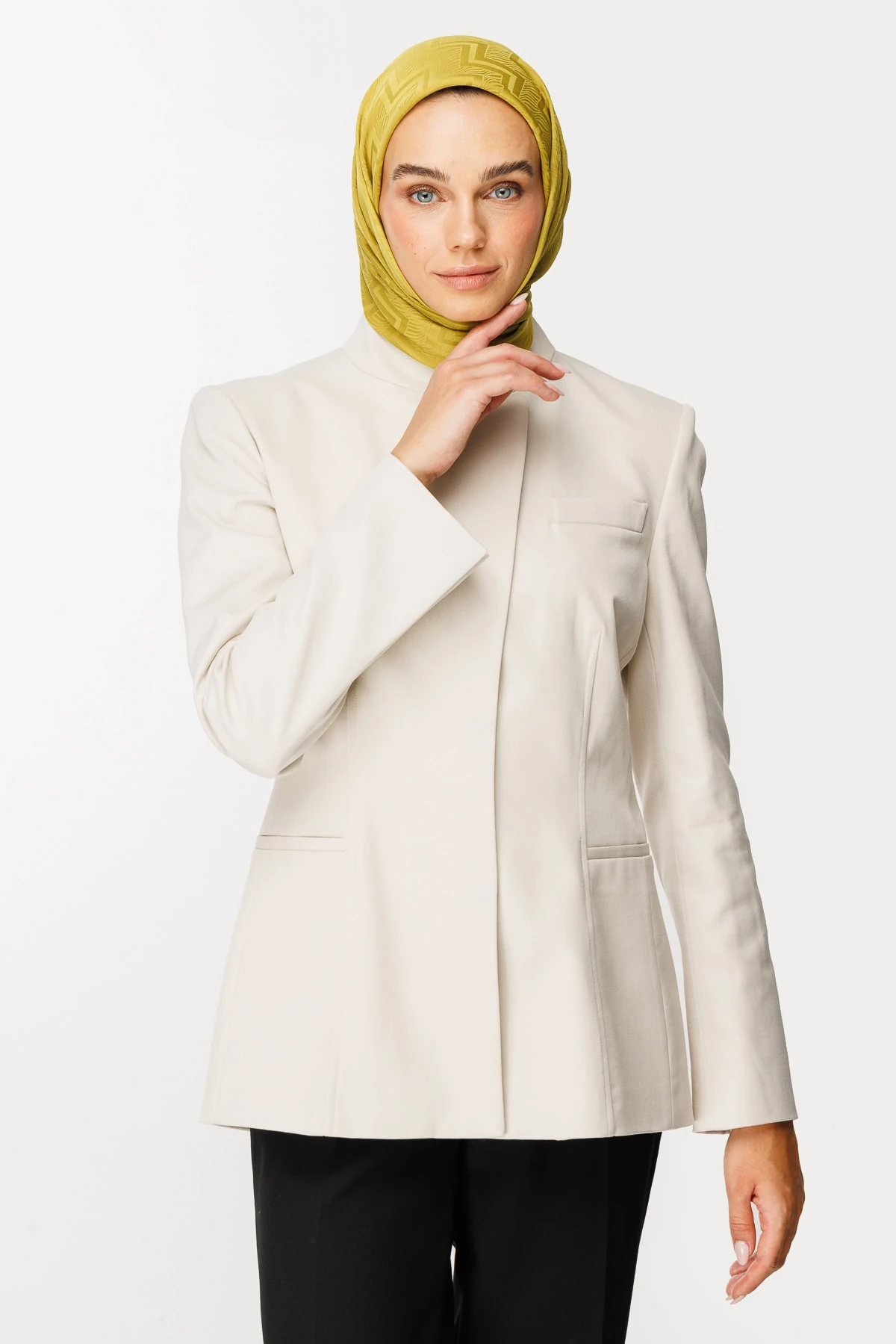 Toptan Viora Desen İpeksi Jakar Eşarp - Oliv Yeşili