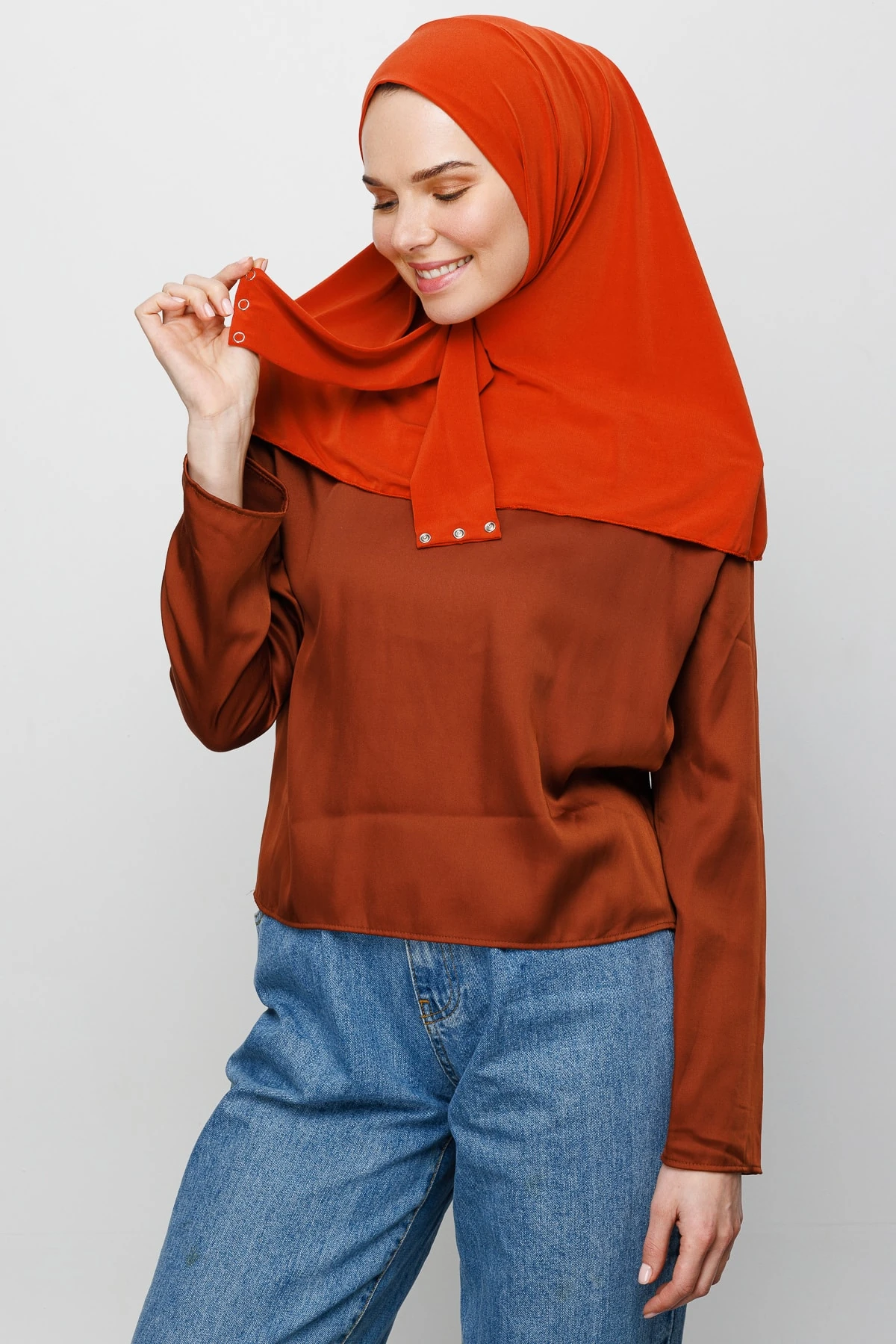 Toptan Hazır Şal - Açık Kiremit