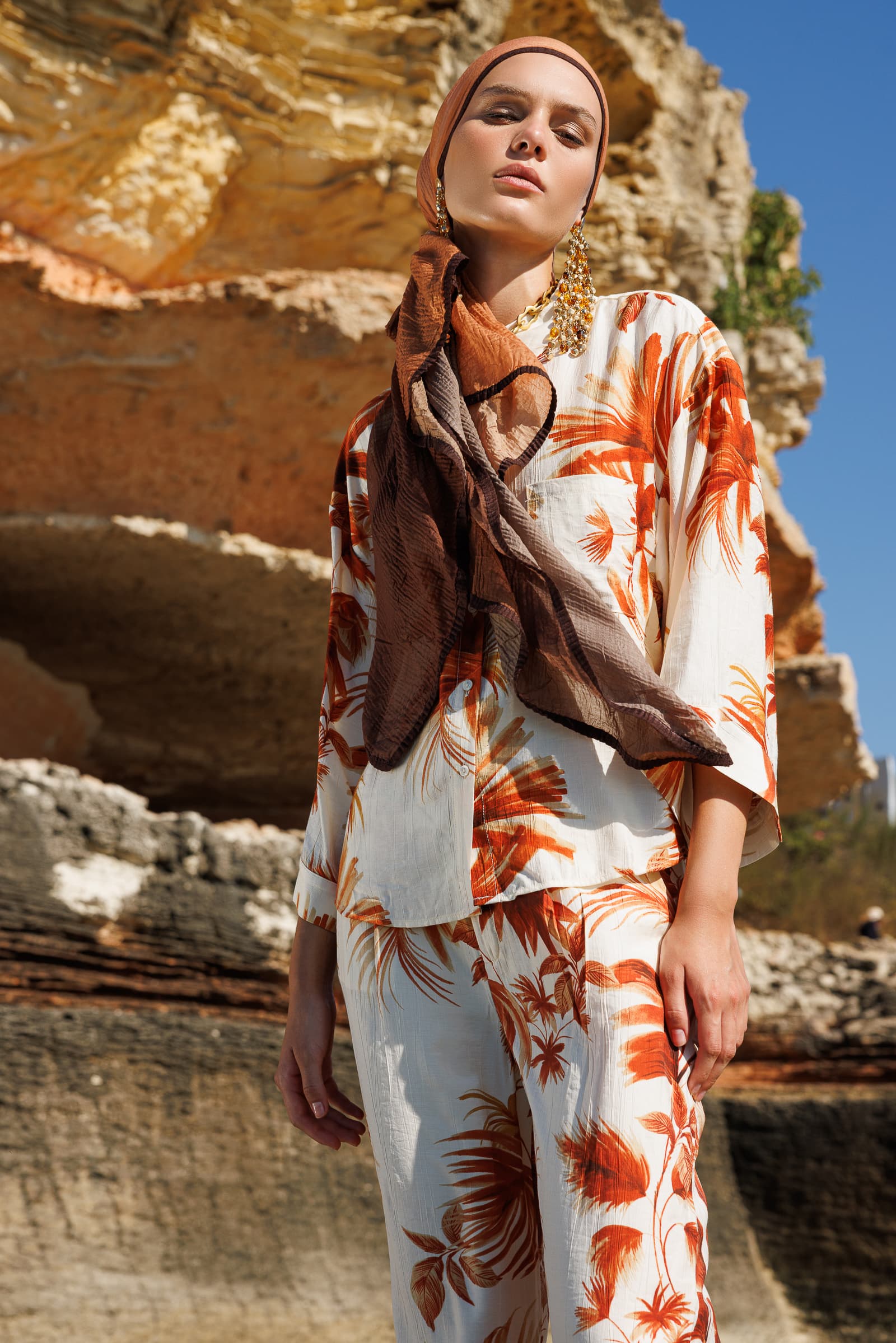 Ombre Muslin Shawl - Copper