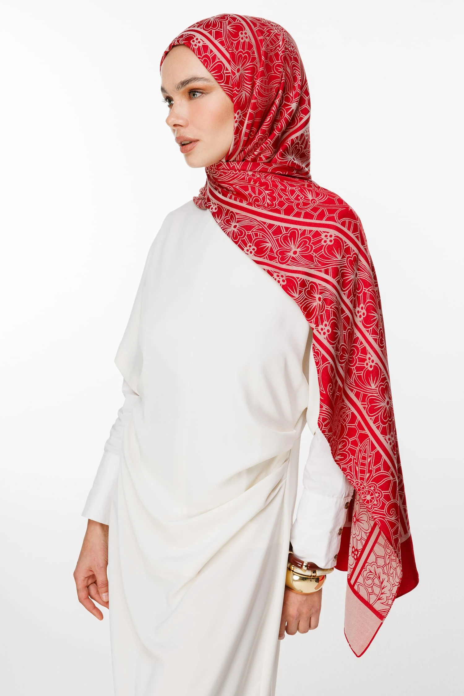 Toptan Lavin Desen Çift Taraflı Şal - Bordo-Mint Yeşili