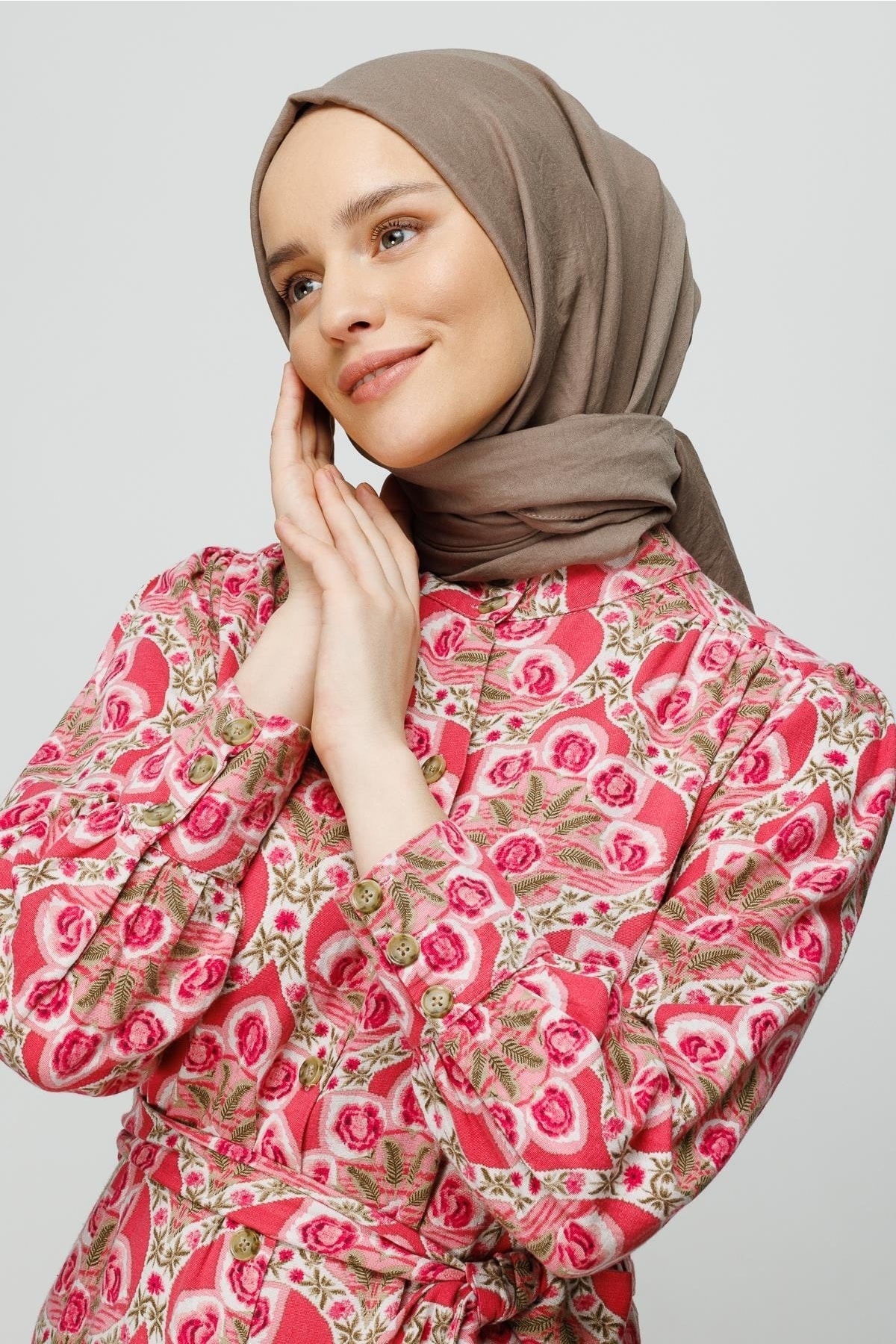 Toptan Pamuk Kraş Şal - Vizon