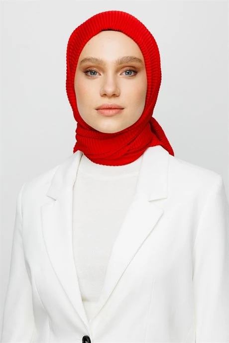 Toptan Pilise Eşarp - Kırmızı