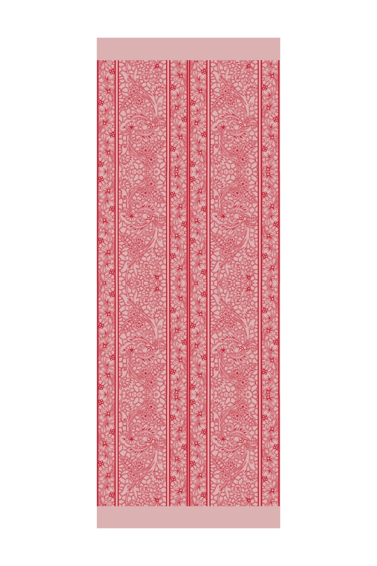 Toptan Lavin Desen Çift Taraflı Şal - Bordo-Mint Yeşili