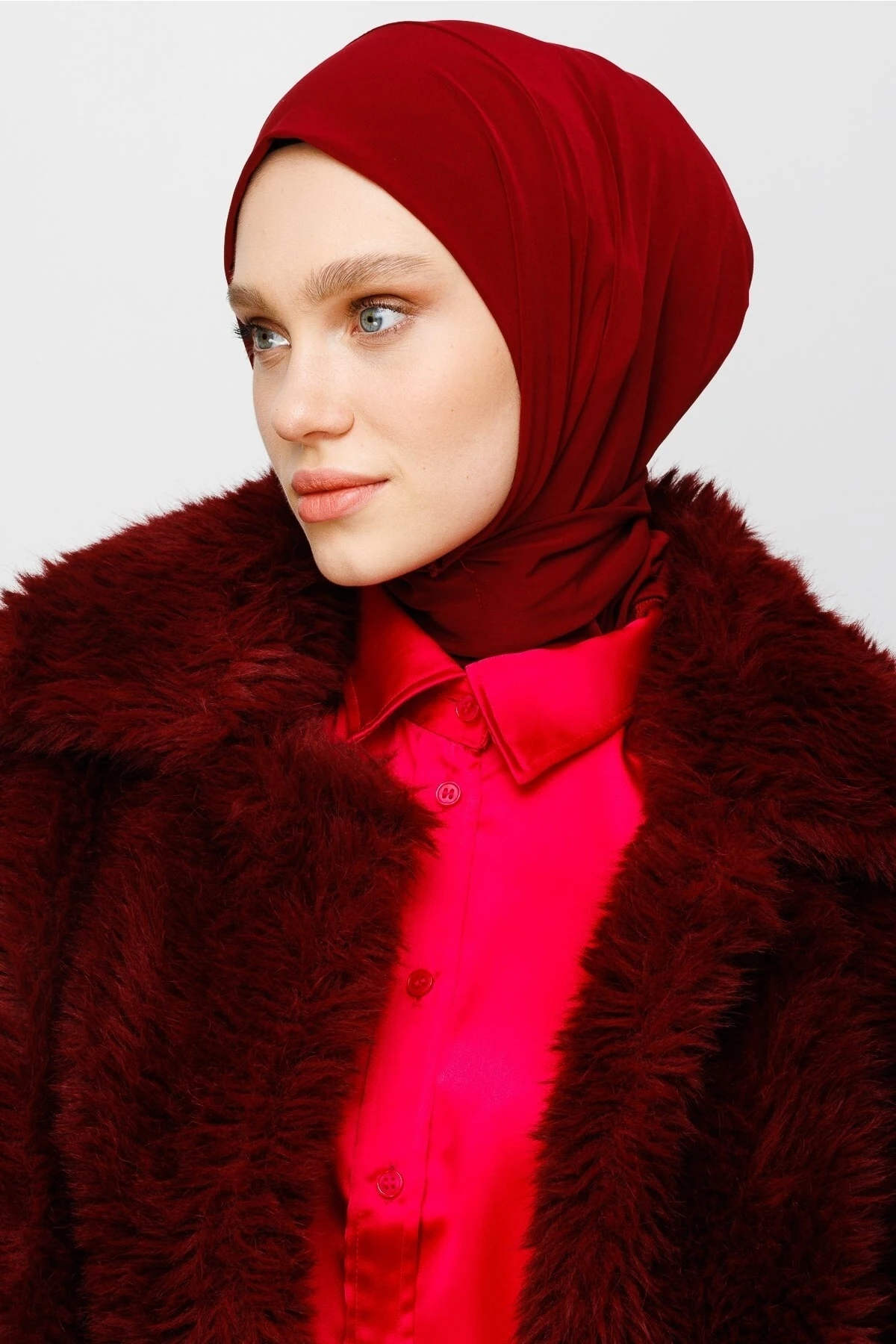 Toptan Hazır Şal - Bordo