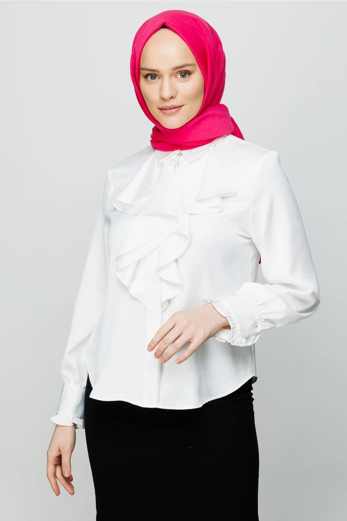 Toptan Pamuk Kraş Şal - Fuşya