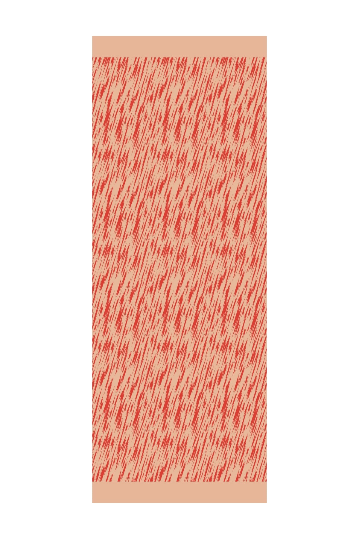 Toptan Selis Desen Çift Taraflı Şal - Vizon-Kırmızı