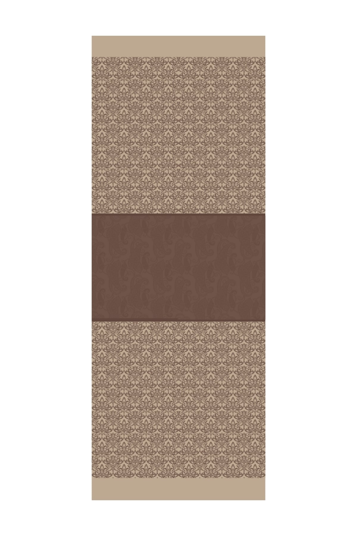 Nora-Pattern Reversible Shawl - Bitter Brown-Beige