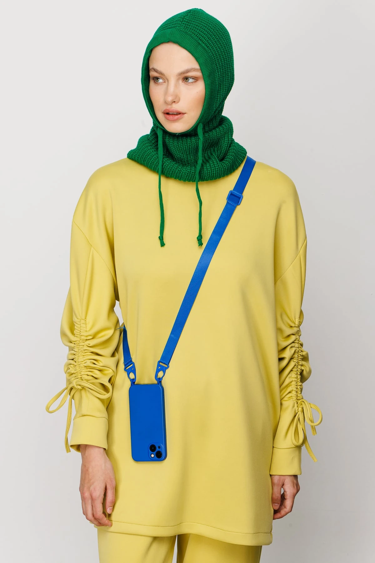 Toptan Balaclava Triko Başlık - Benetton Yeşili