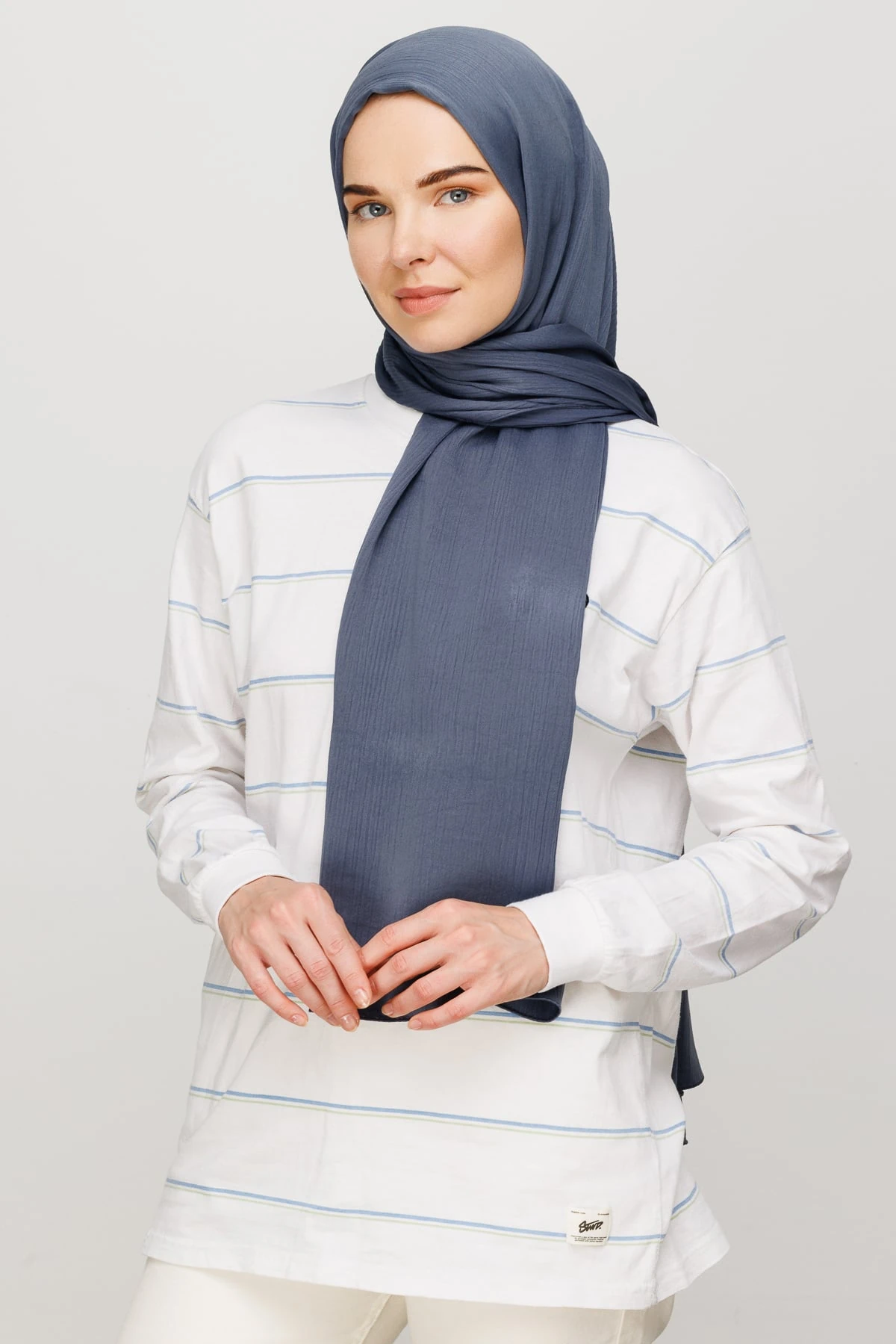 Toptan Krinkıl Medine İpeği Şal - Füme