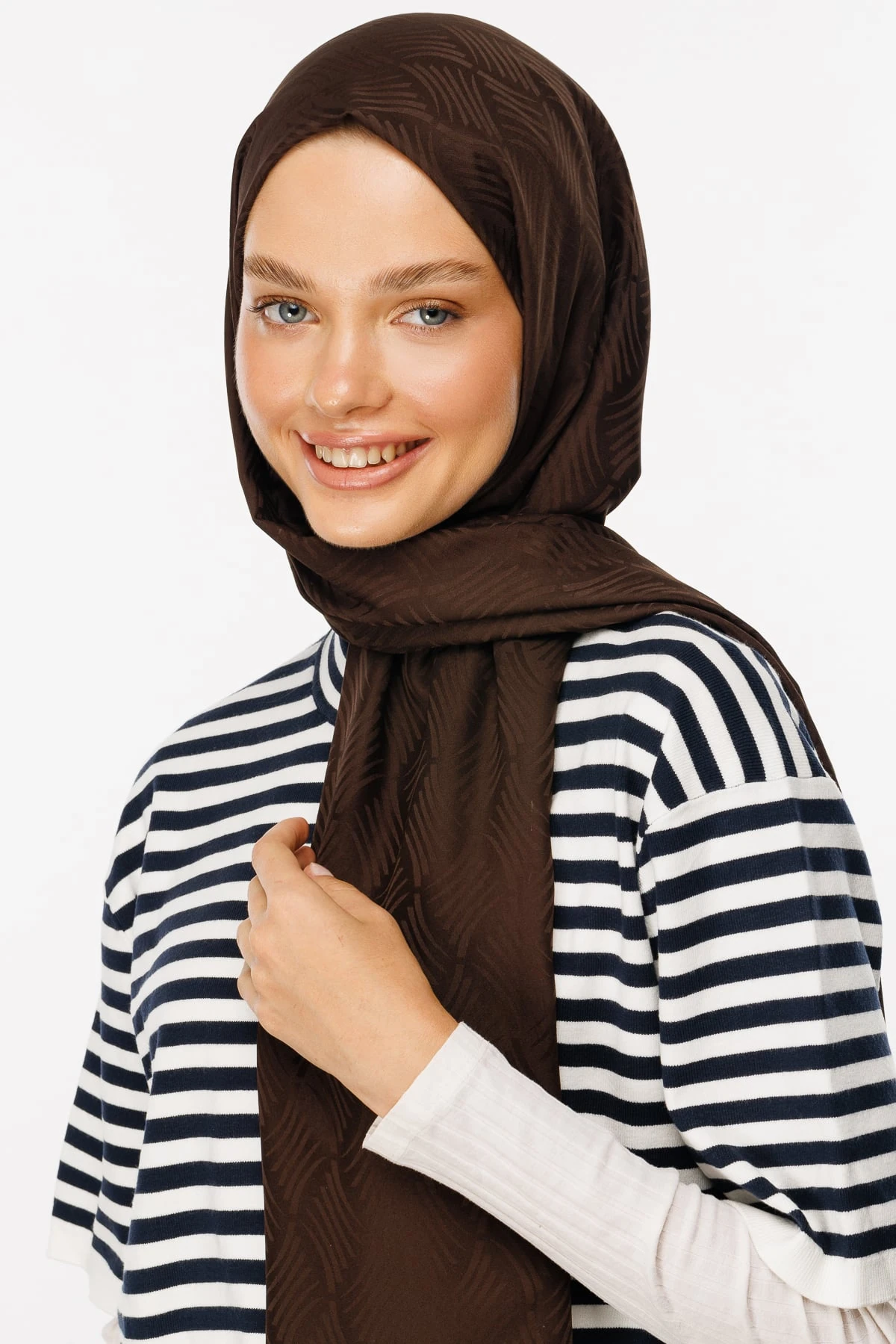 Toptan Aura Desen İpeksi Jakar Şal - Bitter