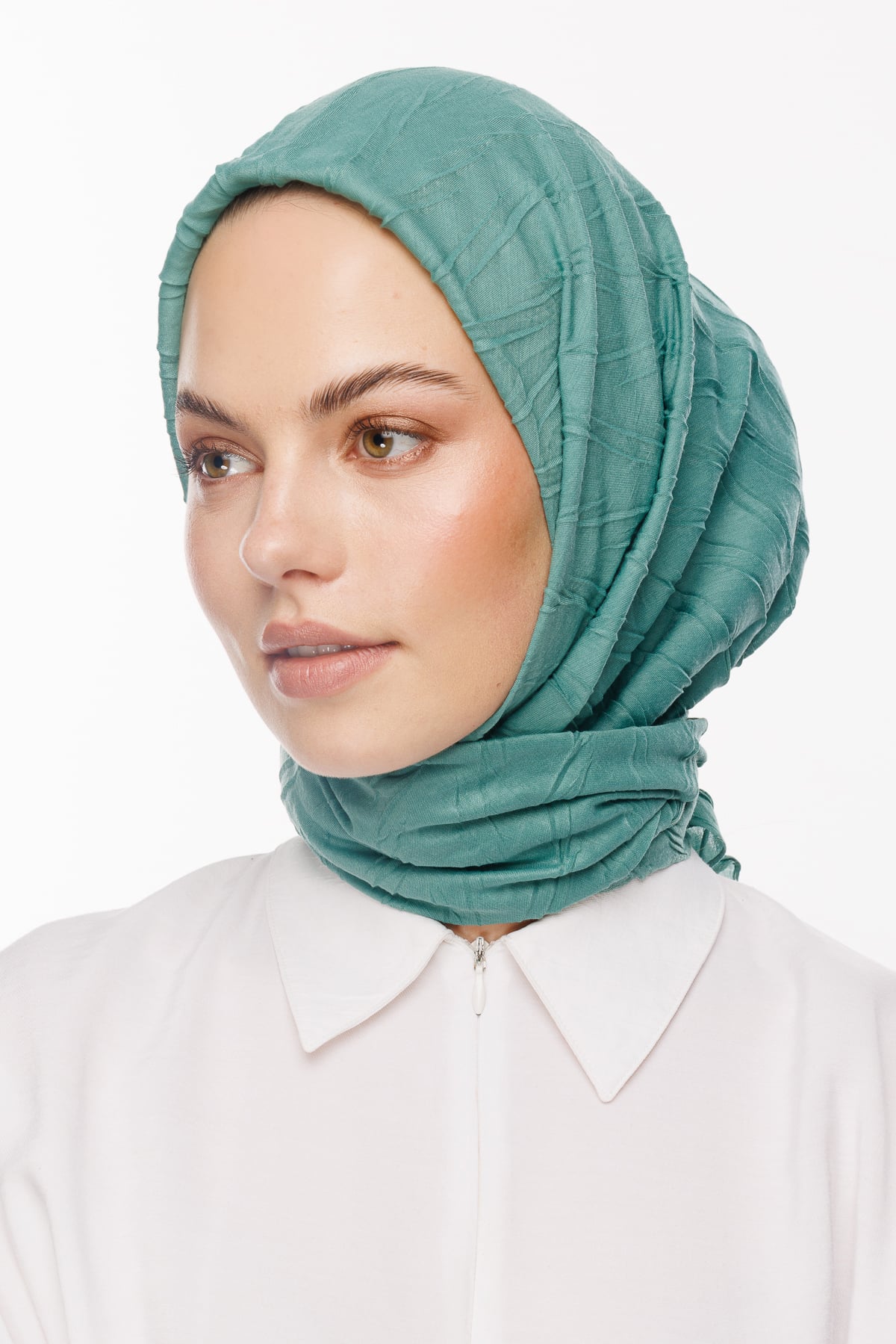 Toptan Piliseli Bambu Eşarp - Mint Yeşili