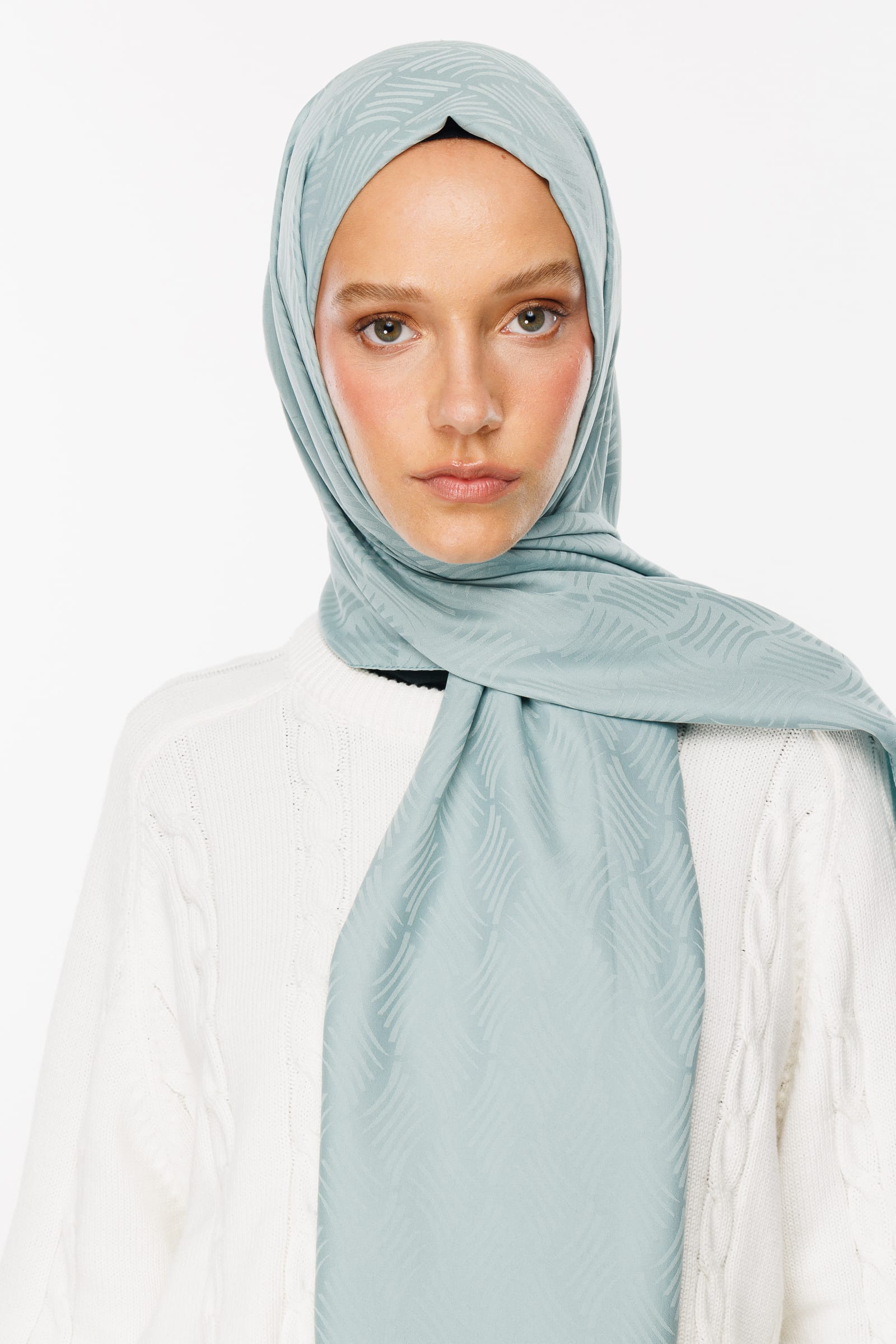 Toptan Aura Desen İpeksi Jakar Şal - Çağla