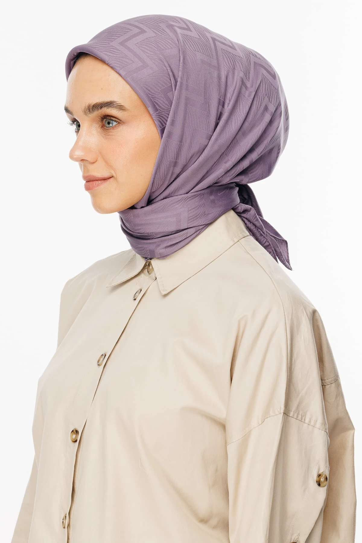 Toptan Viora Desen İpeksi Jakar Eşarp - Lavanta