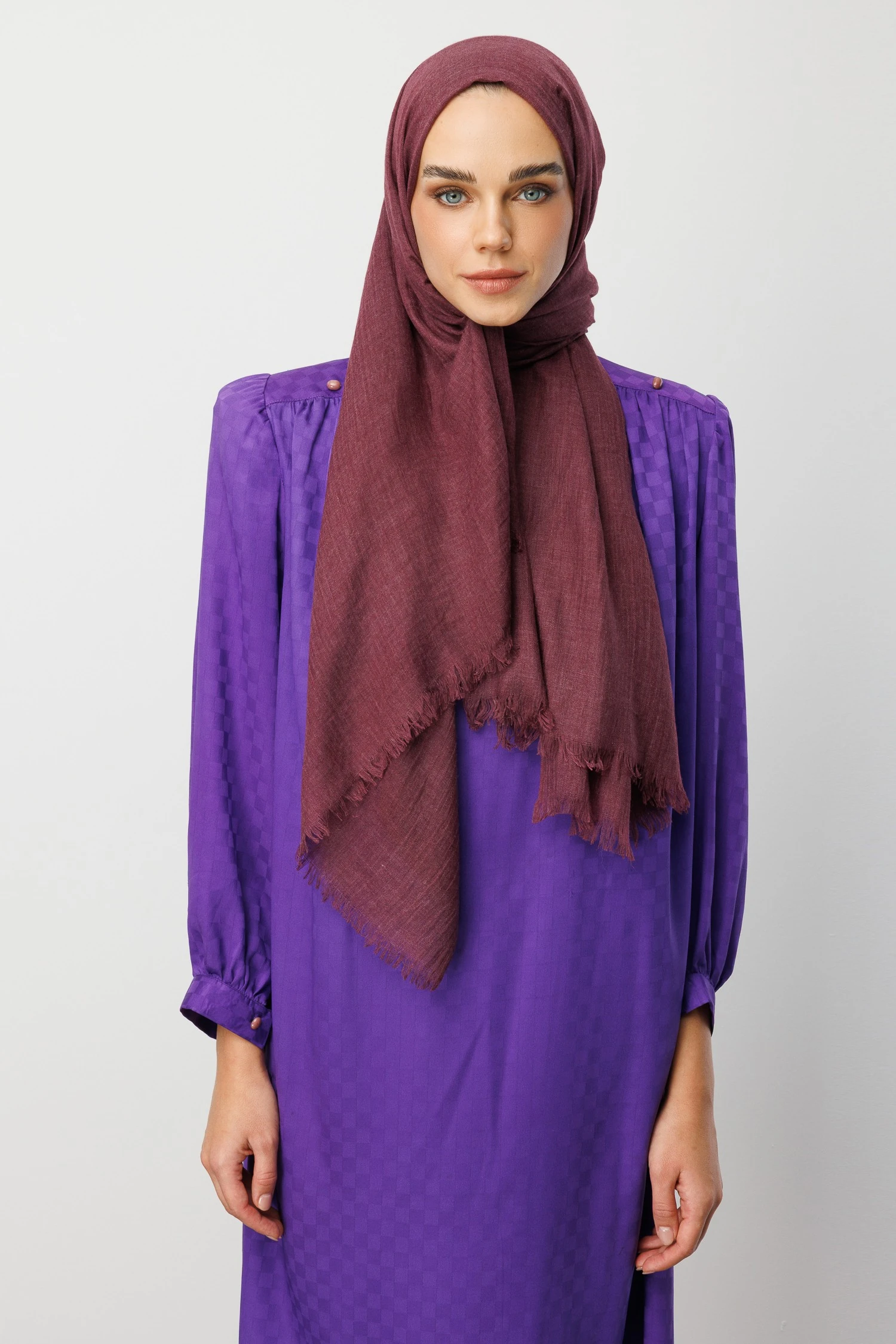 Toptan Dubai Şal - Mürdüm