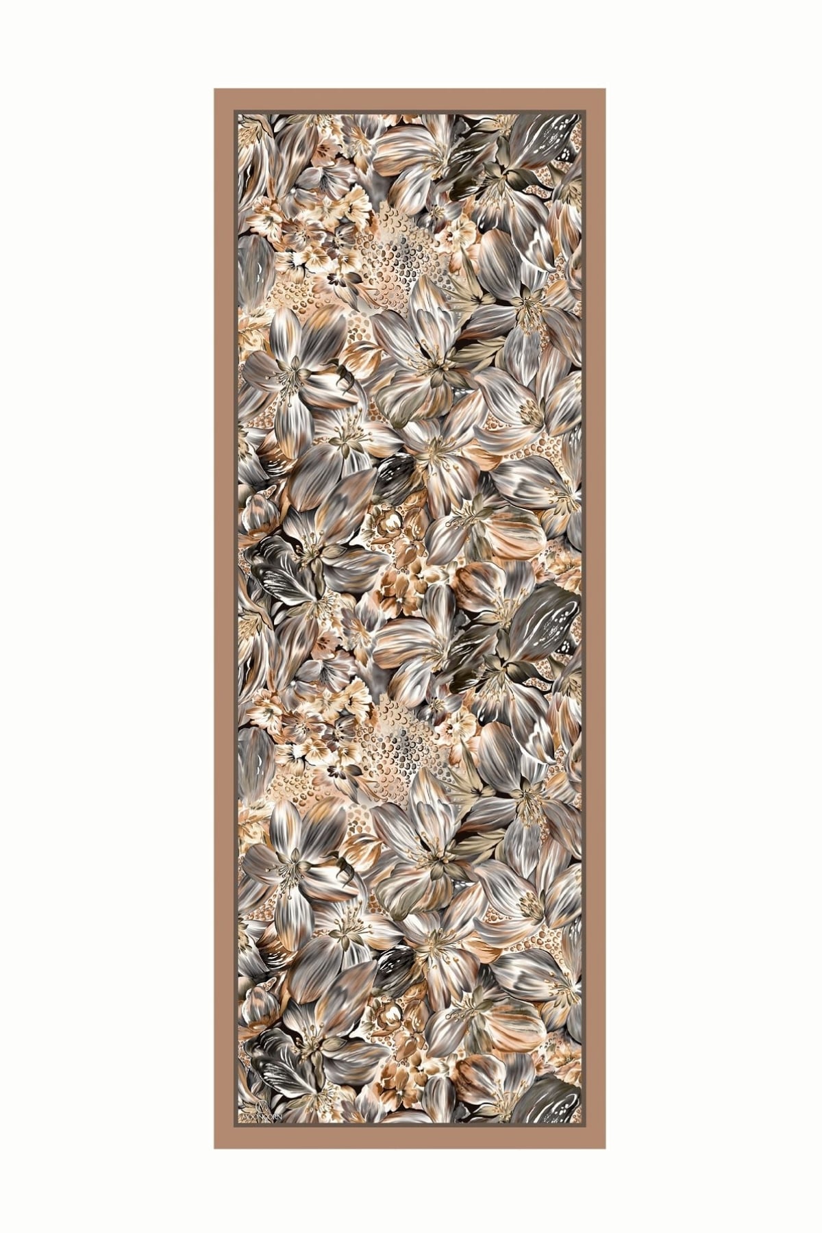 Toptan Larin Desen Pamuk Şal - Kahverengi