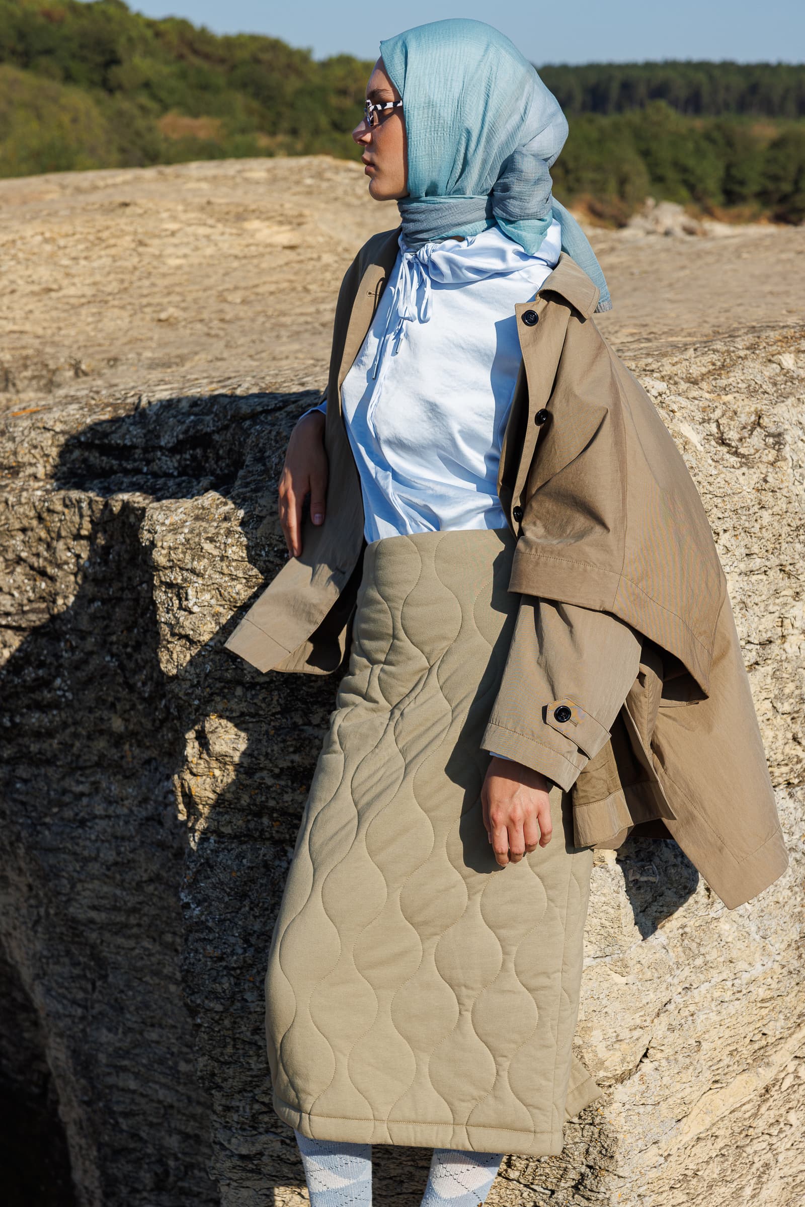 Toptan Degrade Müslin Şal - Okyanus