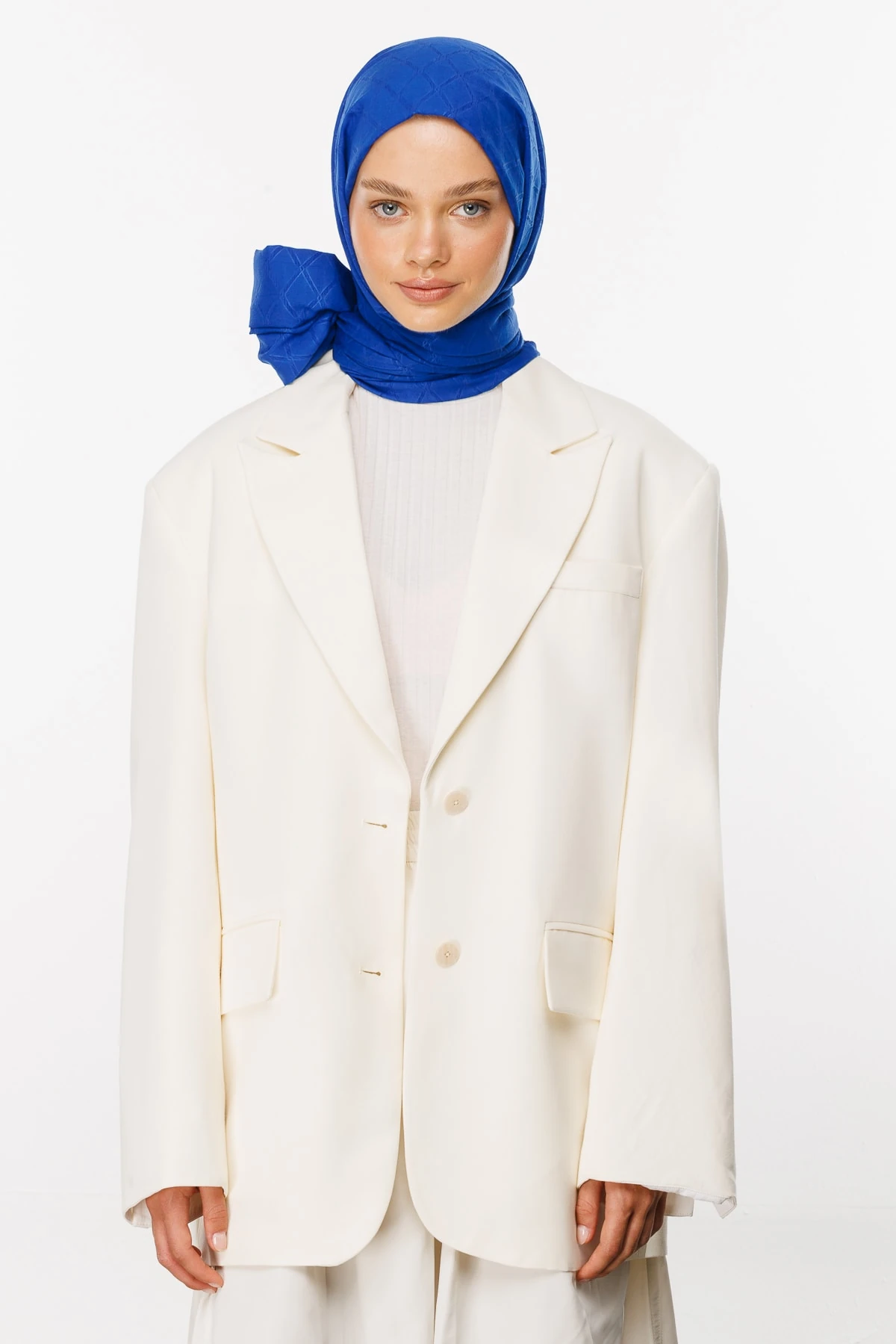 Bamboo Jacquard Shawl - Saxe Blue