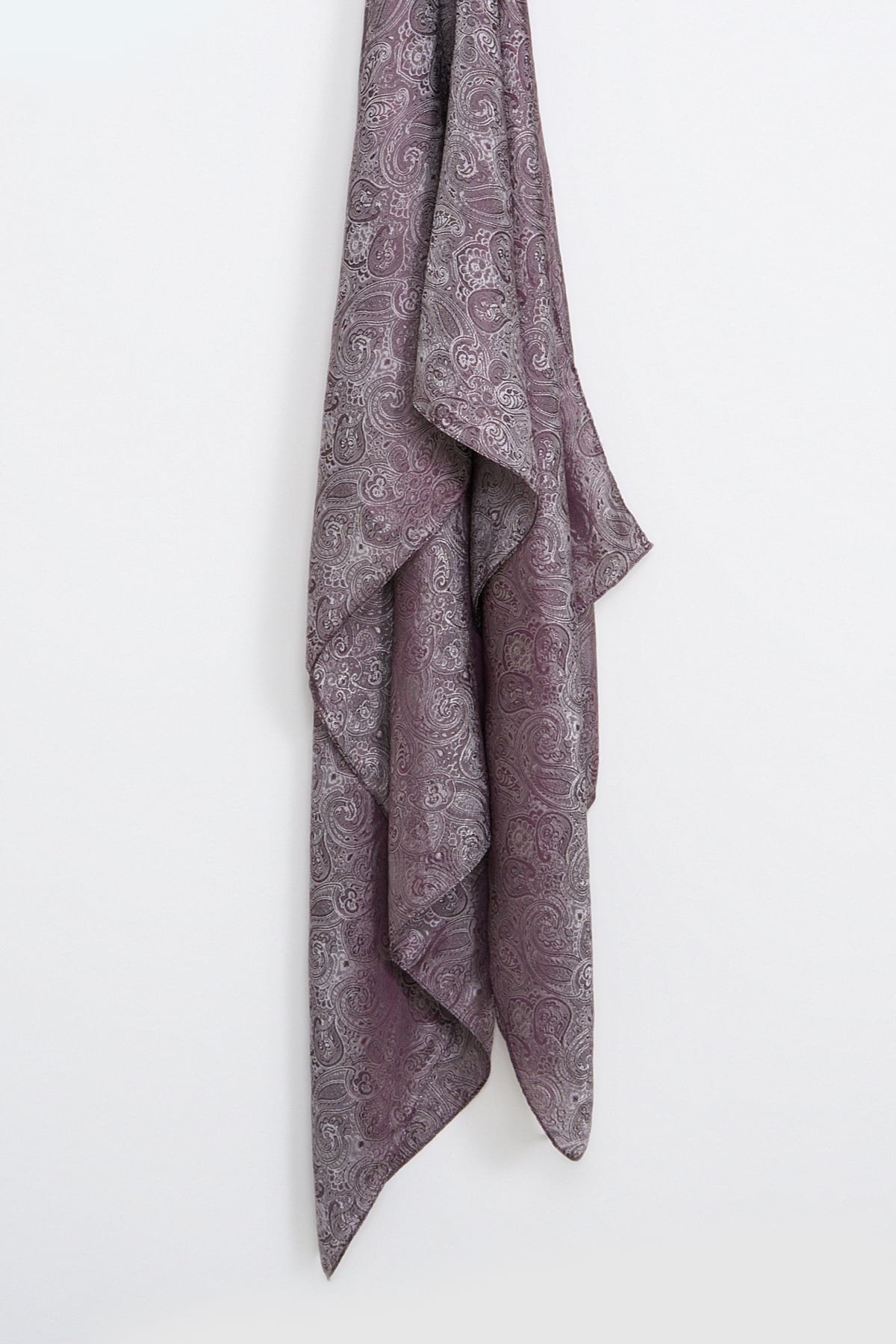 Toptan Moren Desen Shine Line Şal - Mor-Gri