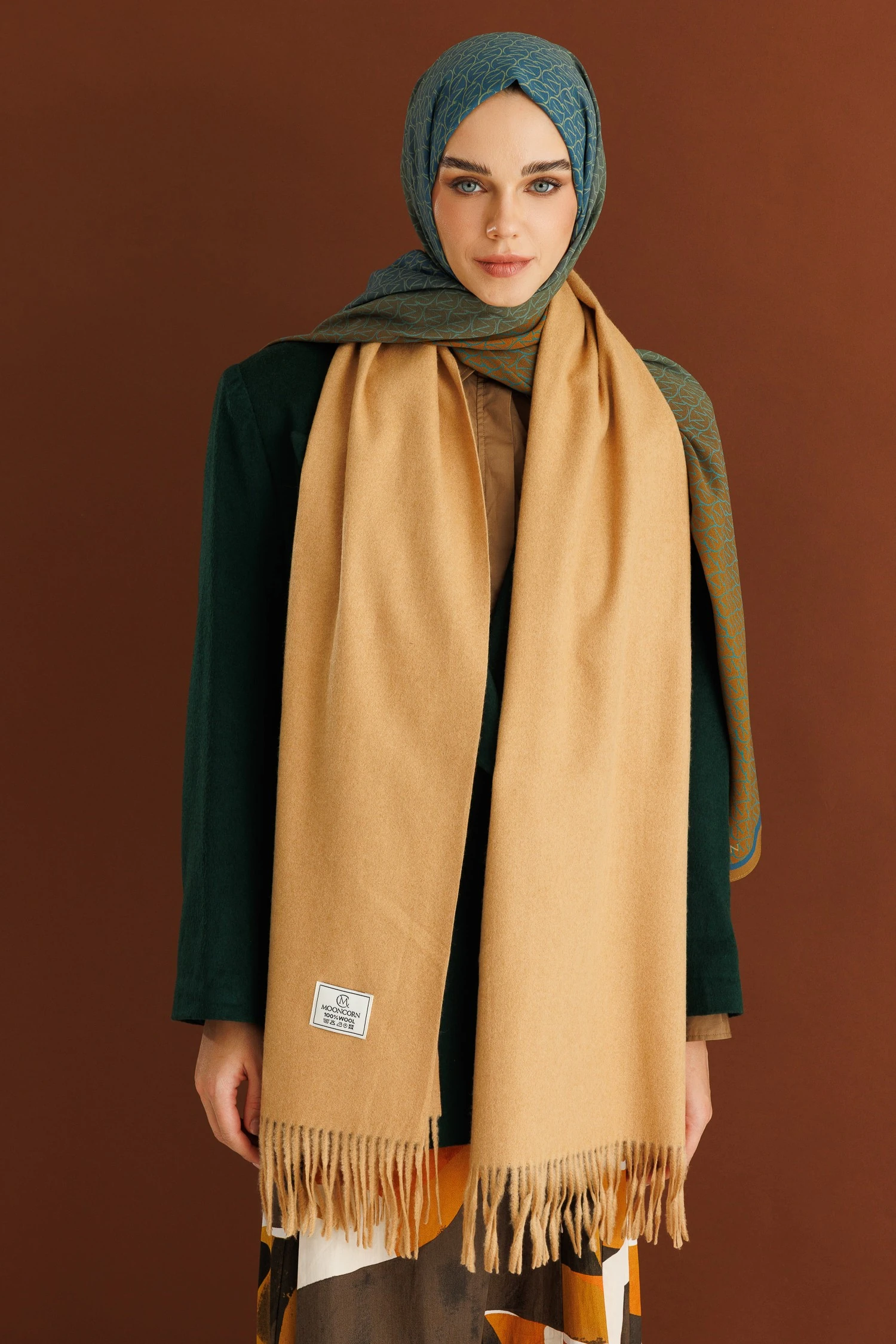 Toptan Yün Atkı - Hardal