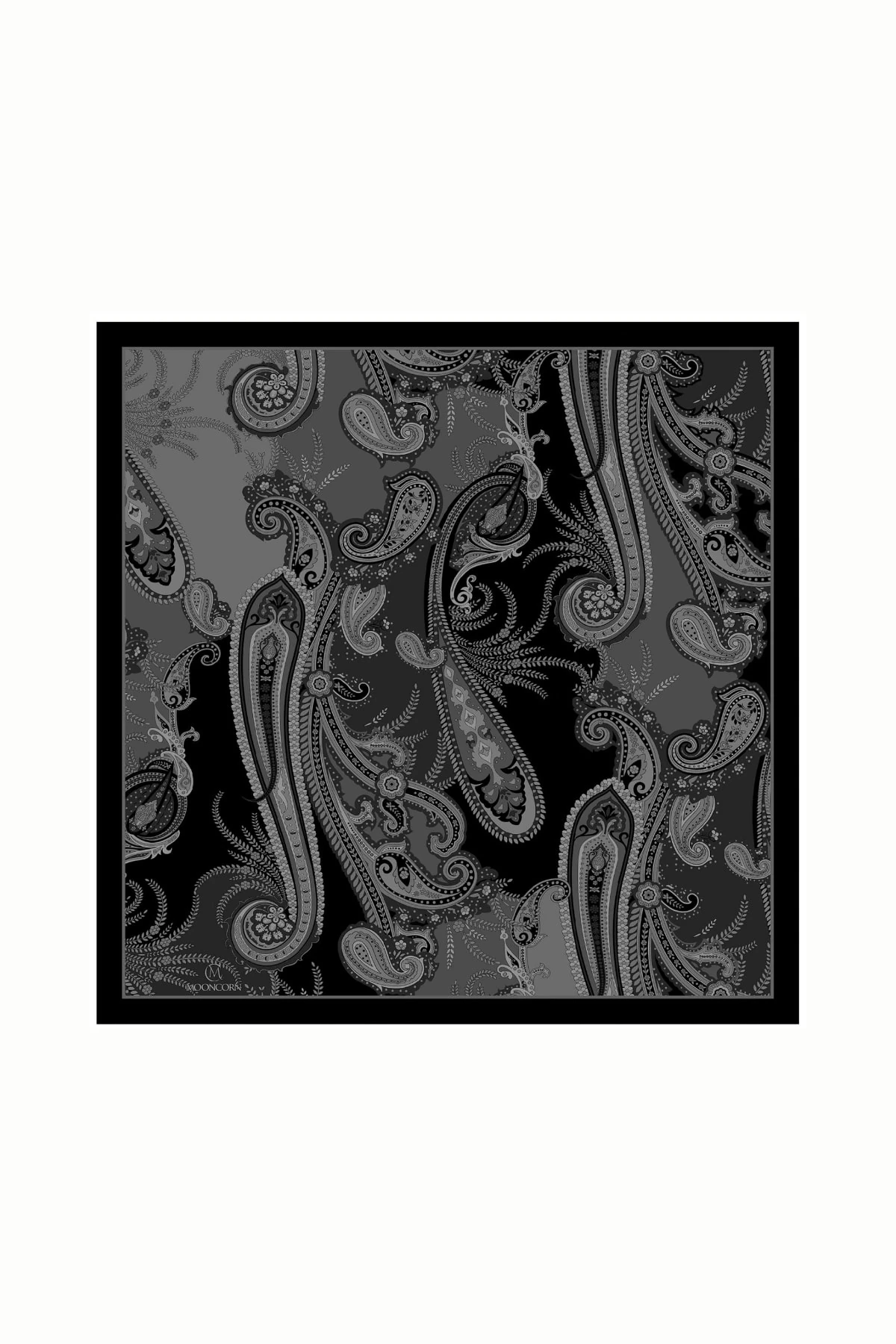 Toptan Virel Desen Pamuk Eşarp - Siyah