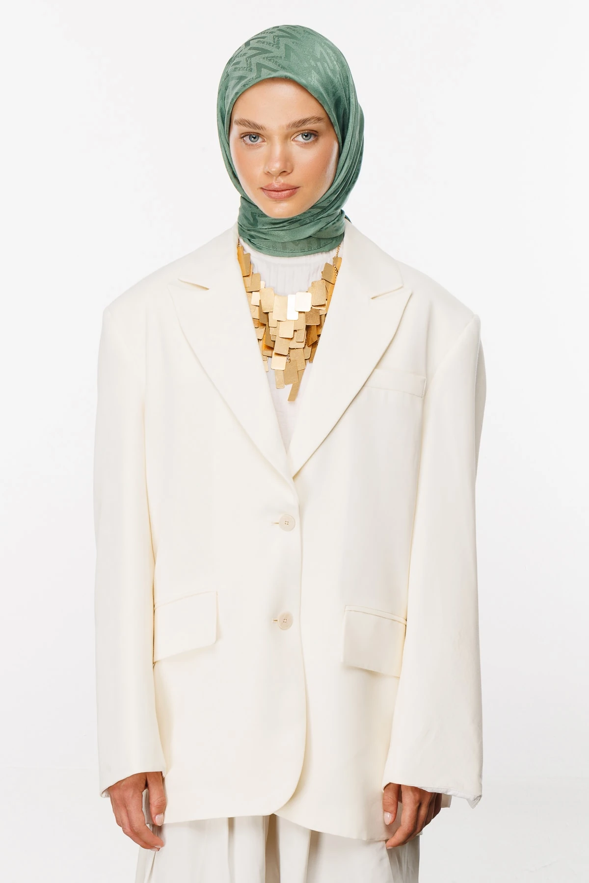 Toptan Luxury Jakar Eşarp - Küf Yeşili