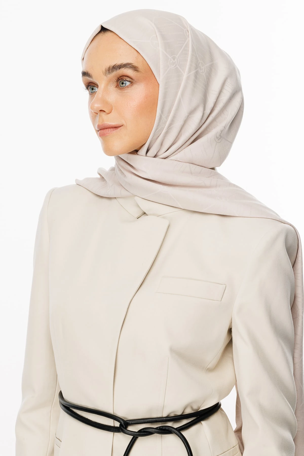 Moon Is Pattern Jacquard Shawl - Stone Color