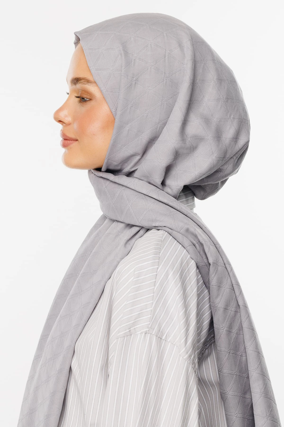 Bamboo Jacquard Shawl - Silver