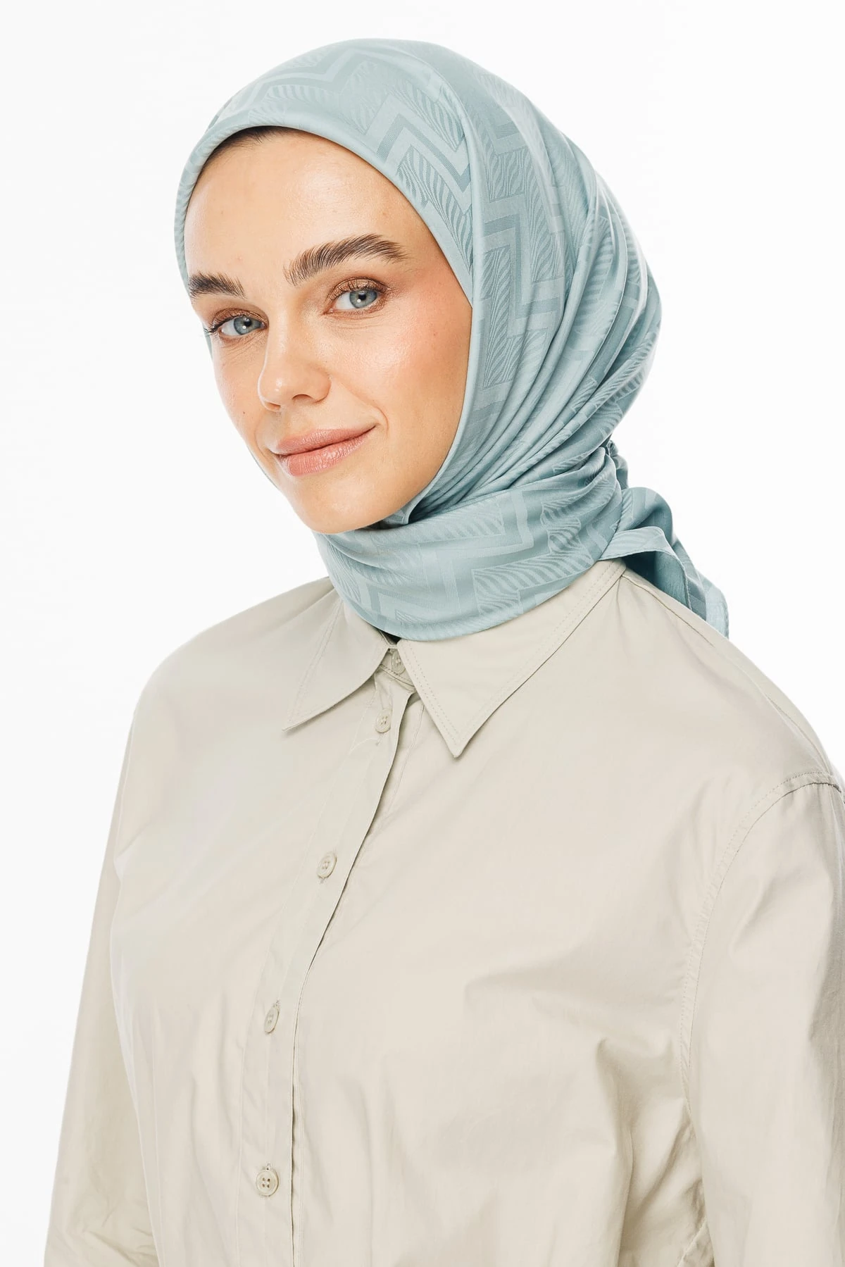 Viora Pattern Silky Jacquard Scarf - Cagla