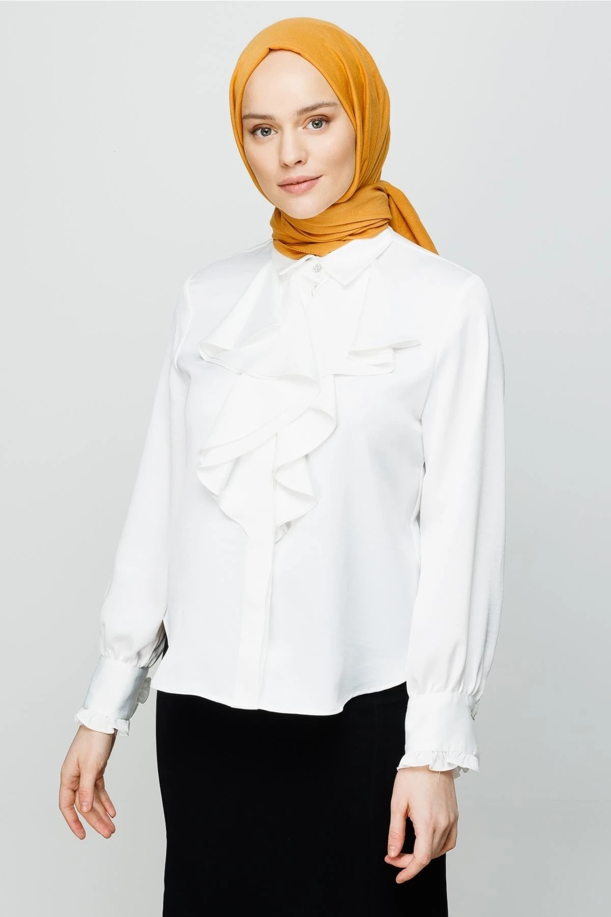 Toptan Pamuk Kraş Şal - Safran