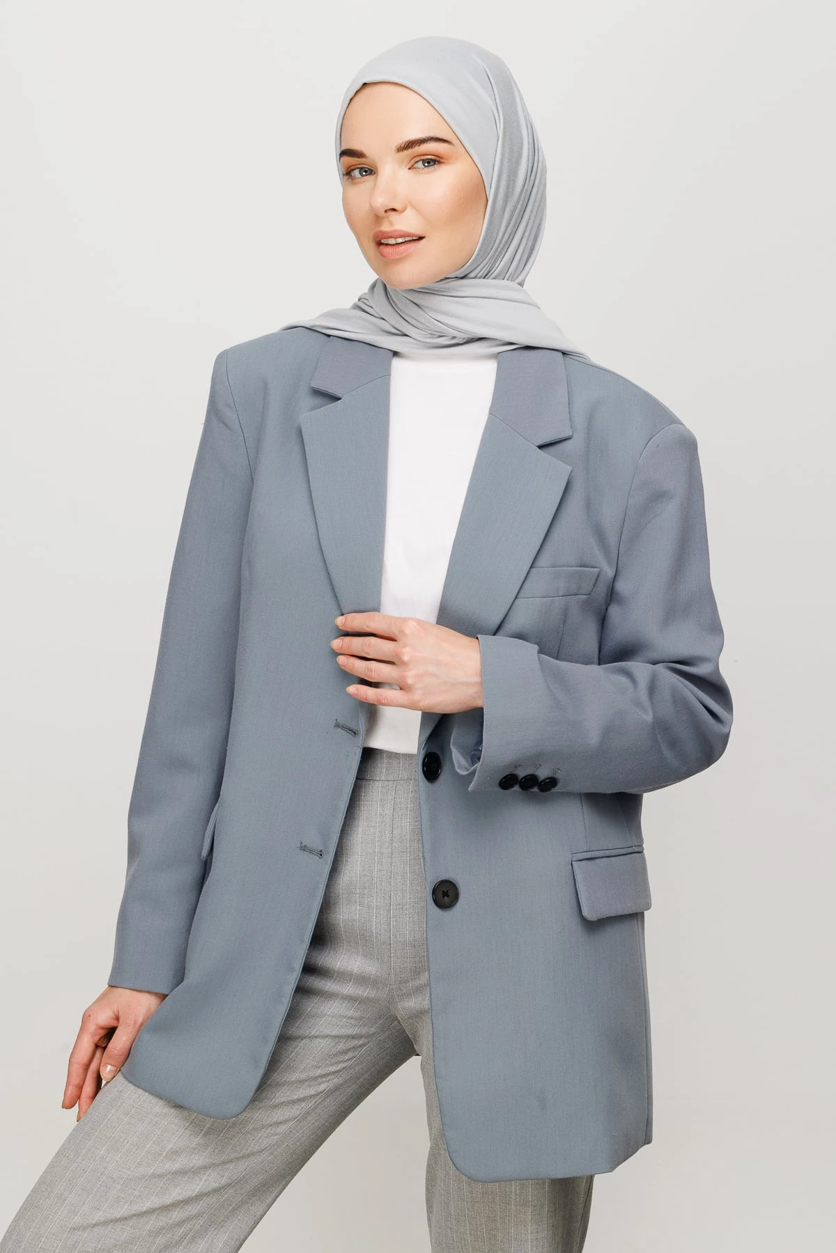 Toptan Penye Şal - Gümüş