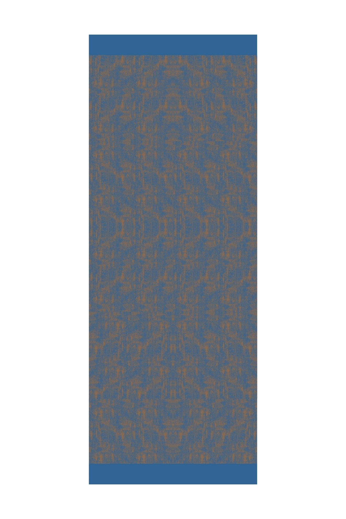 Toptan Sahra Desen Çift Taraflı Şal - Petrol Mavisi-Turuncu