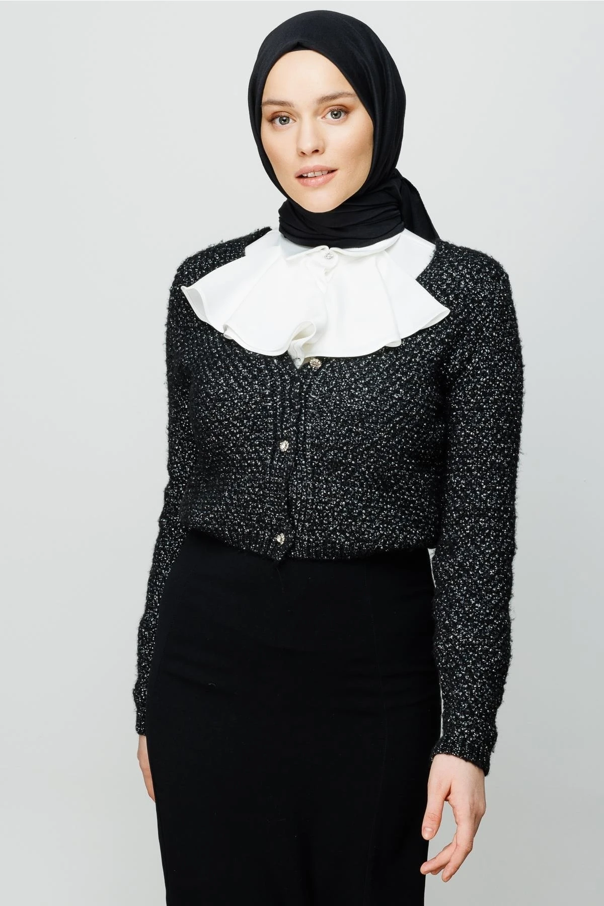 Cotton Crinkle Shawl - Black