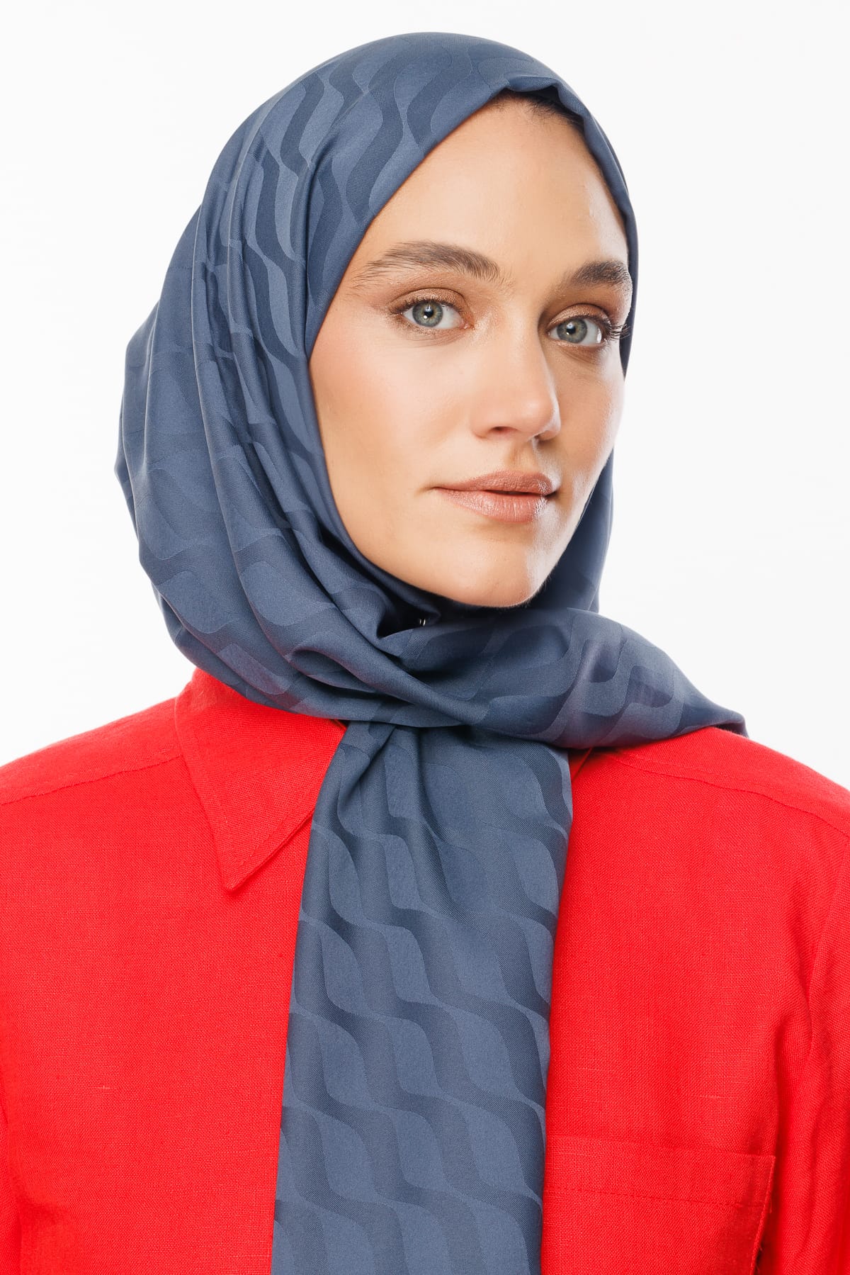 Toptan Dalga Desen İpeksi Jakar Şal - Antrasit