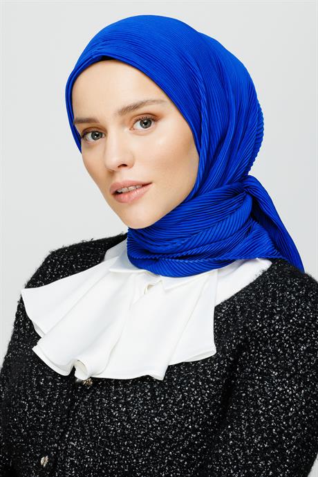 Pleated Scarf - Saxe Blue