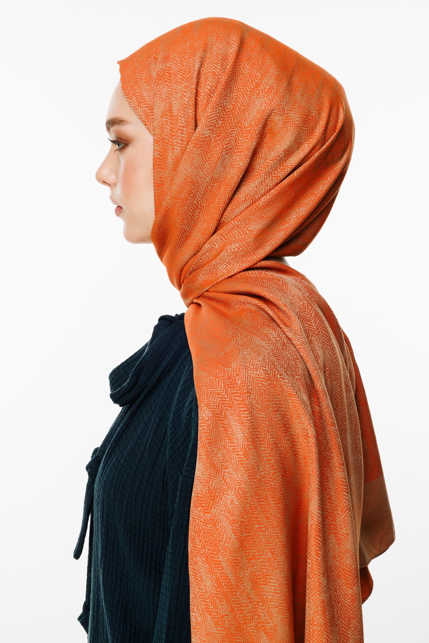 Toptan Sahra Desen Çift Taraflı Şal - Vizon-Tarçın
