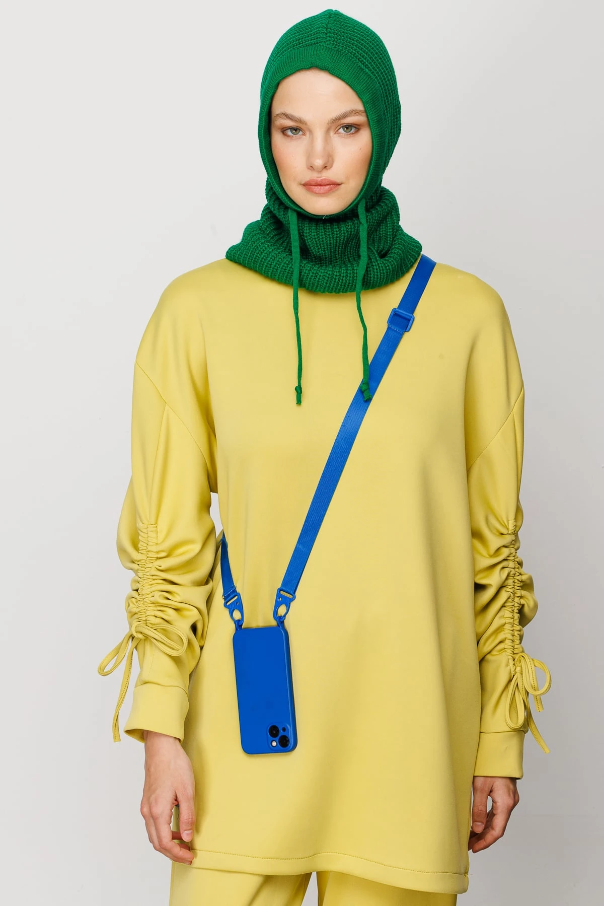 Toptan Balaclava Triko Başlık - Benetton Yeşili