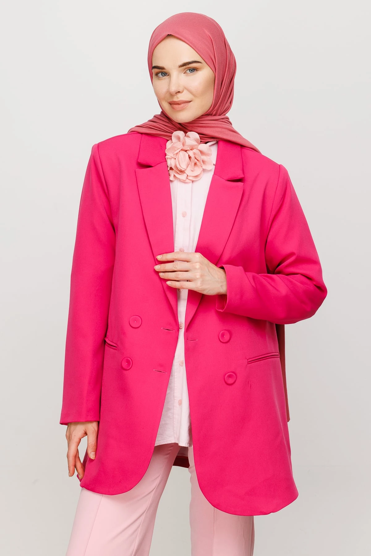 Toptan Penye Şal - Brink Pembe