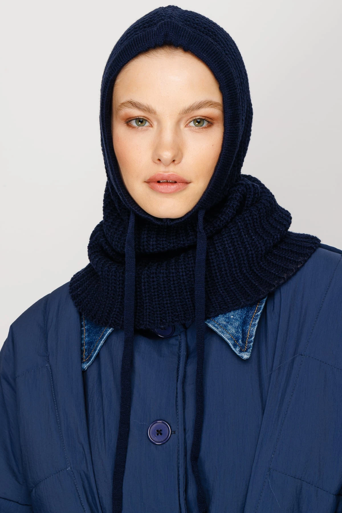 Toptan Balaclava Triko Başlık - Lacivert