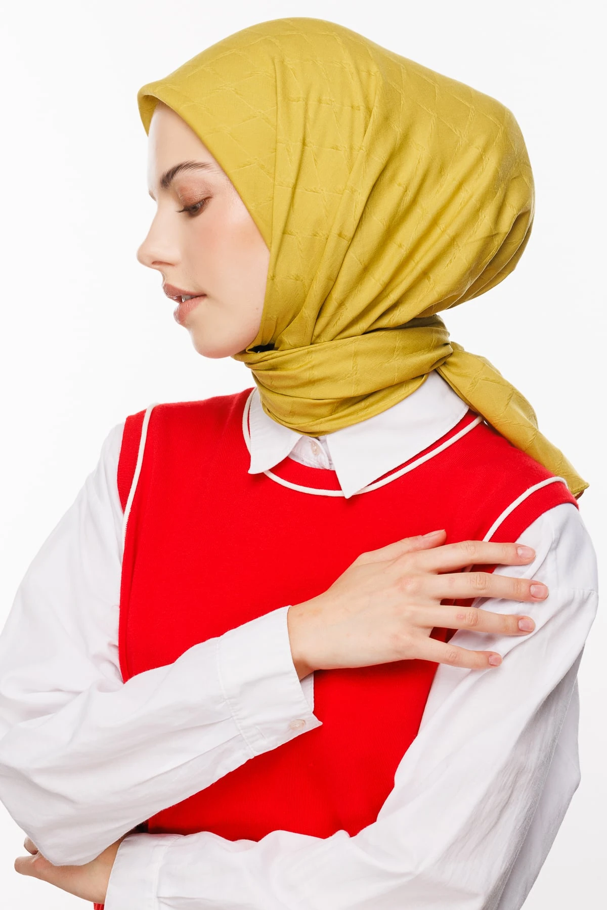 Toptan Bambu Jakar Eşarp - Oliv Yeşili