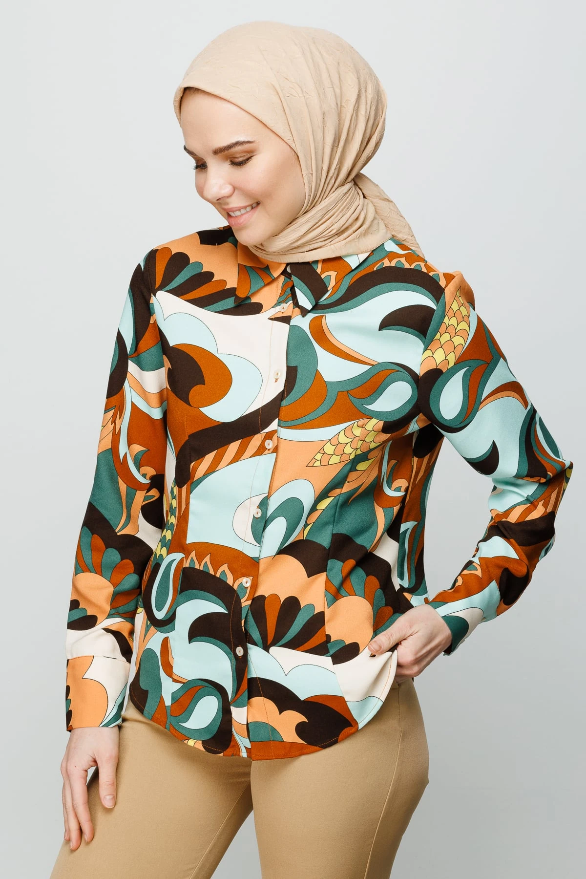 Toptan Bambu Eşarp - Kum Beji