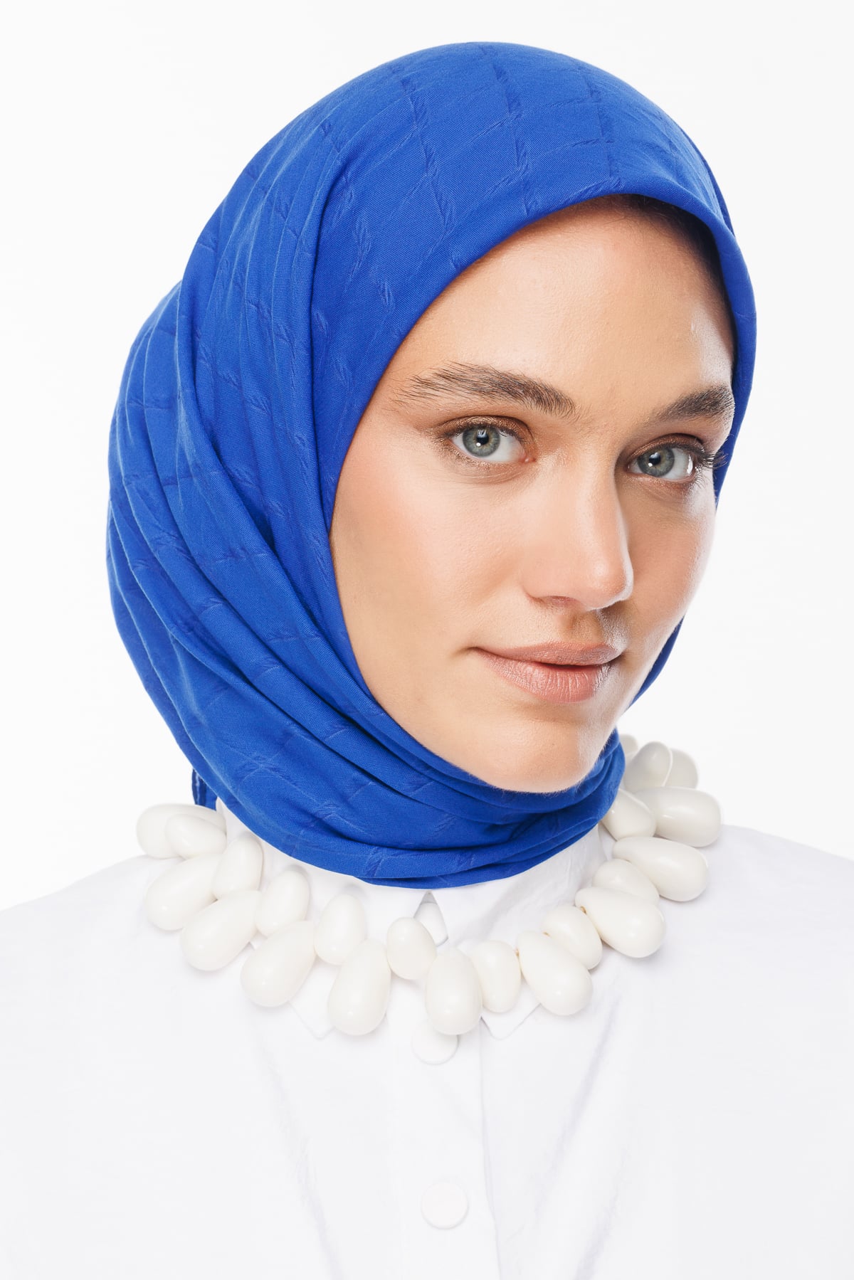 Toptan Bambu Jakar Eşarp - Saks Mavi