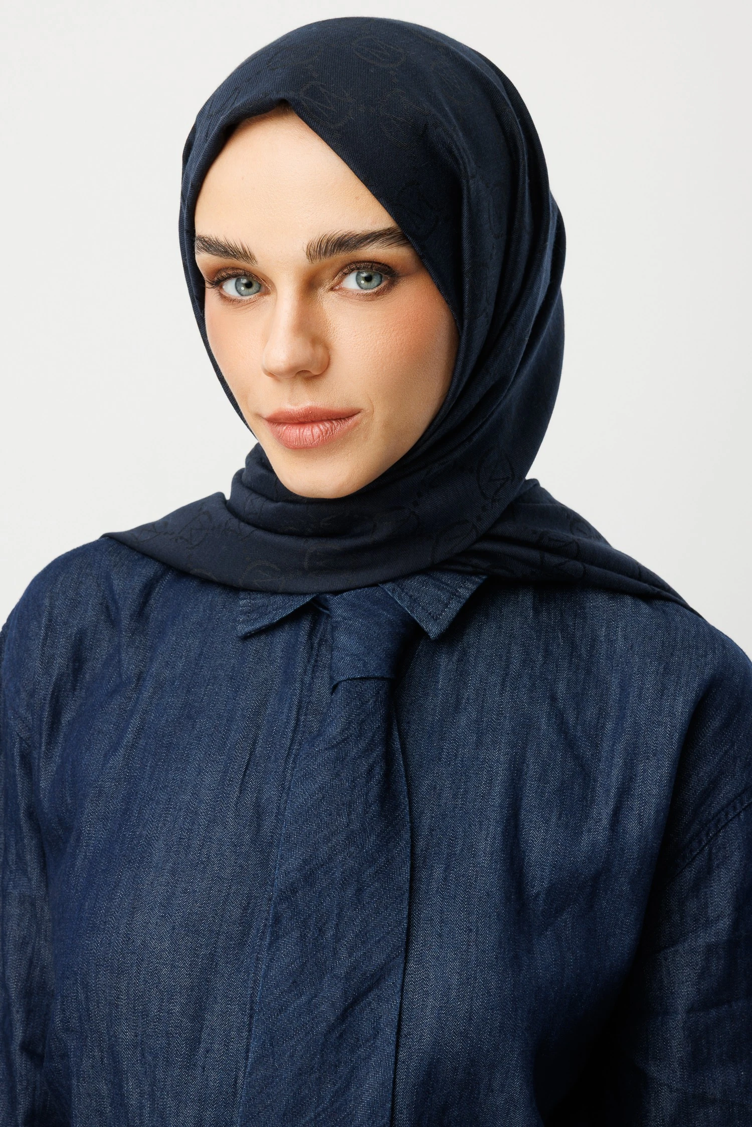 Wholesale Wool Silk Shawls - Navy Blue