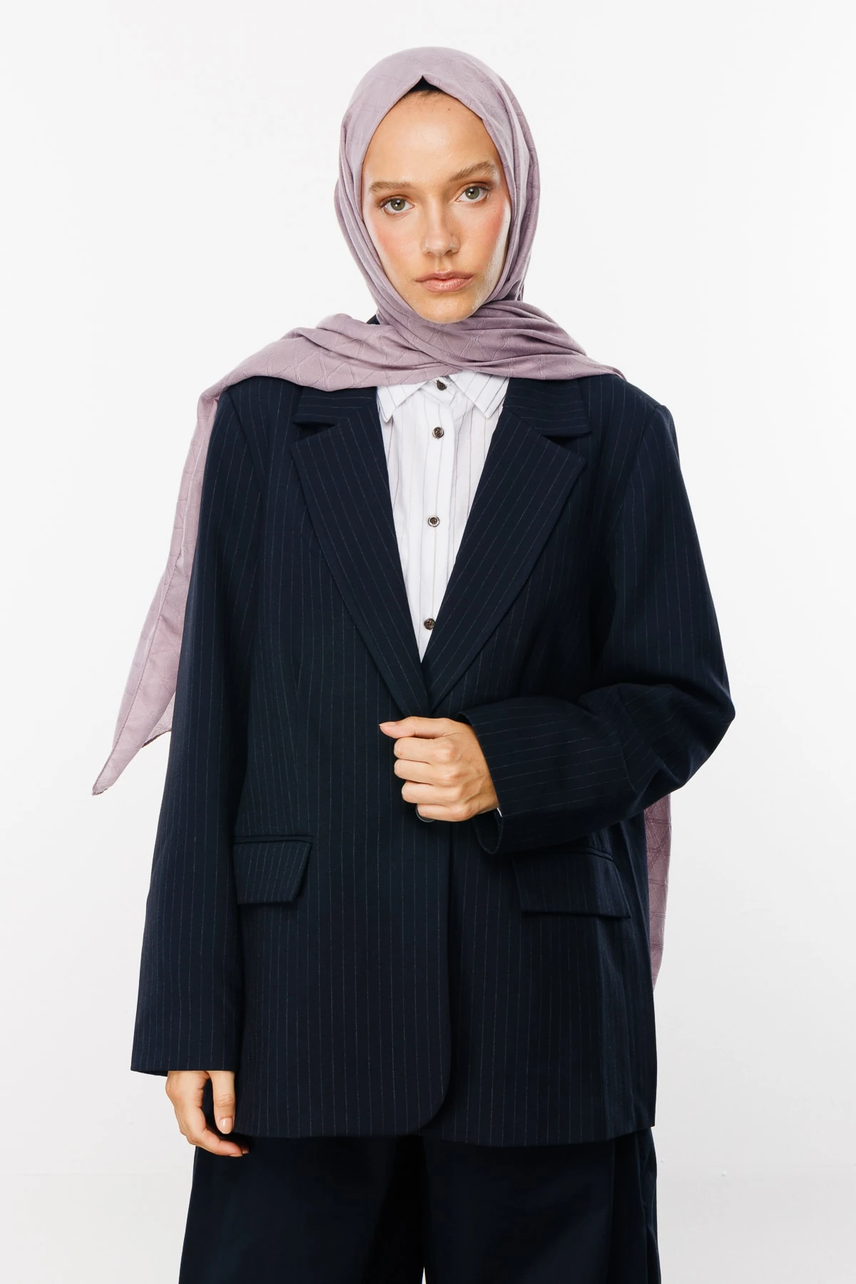 Bamboo Jacquard Shawl - Lavender Gray