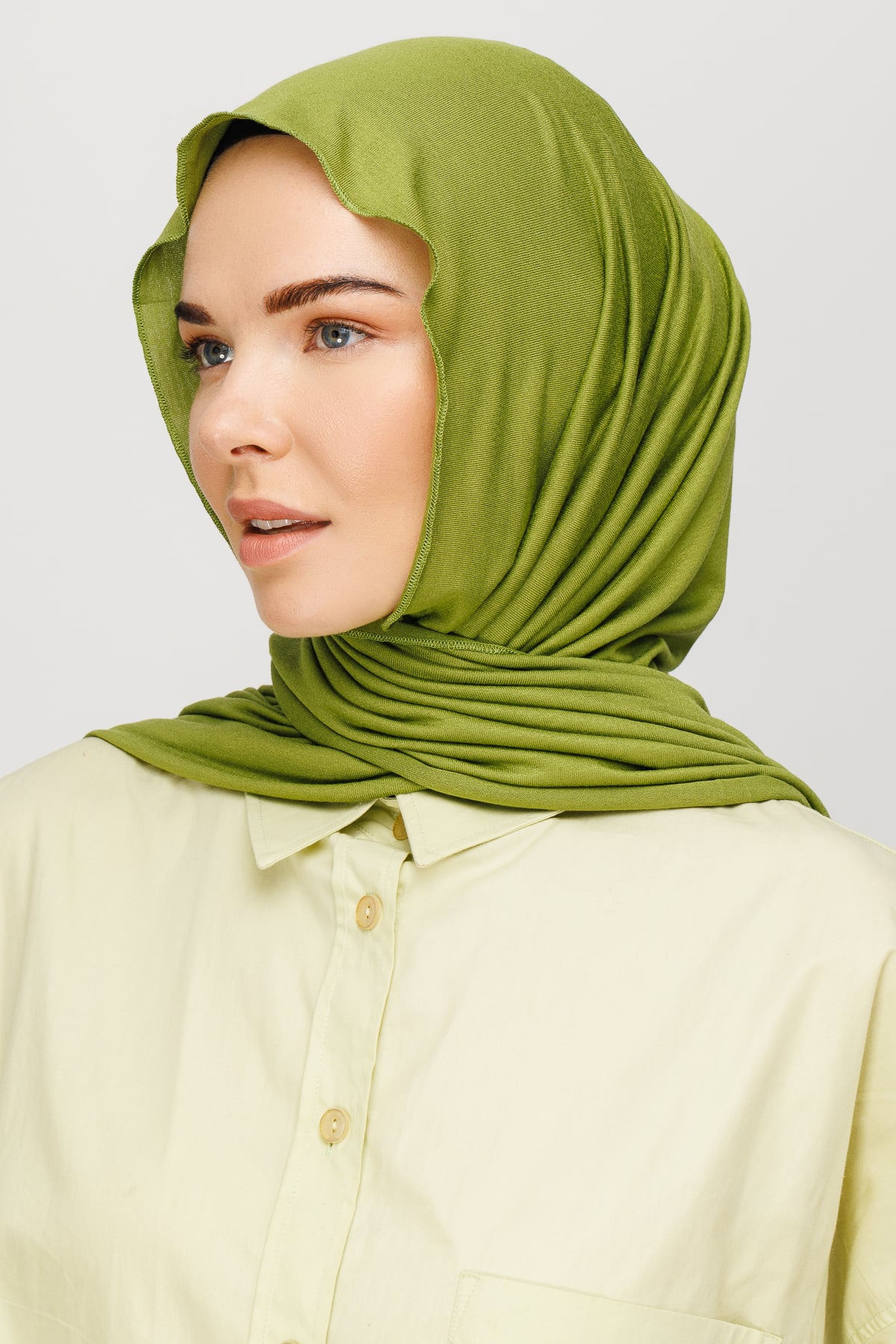 Toptan Penye Şal - Oliv Yeşili