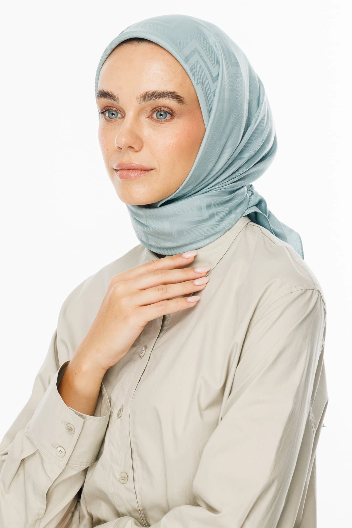 Viora Pattern Silky Jacquard Scarf - Cagla