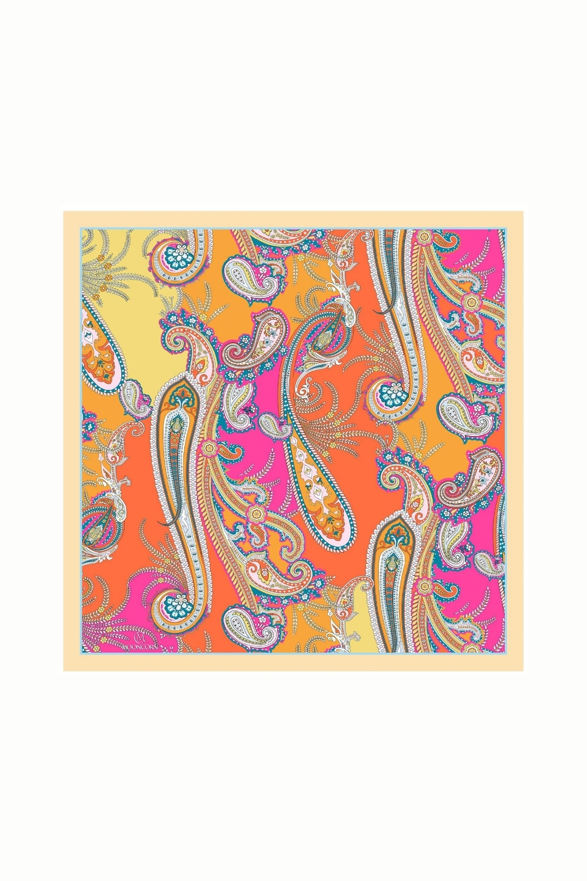 Toptan Virel Desen Pamuk Eşarp - Limon