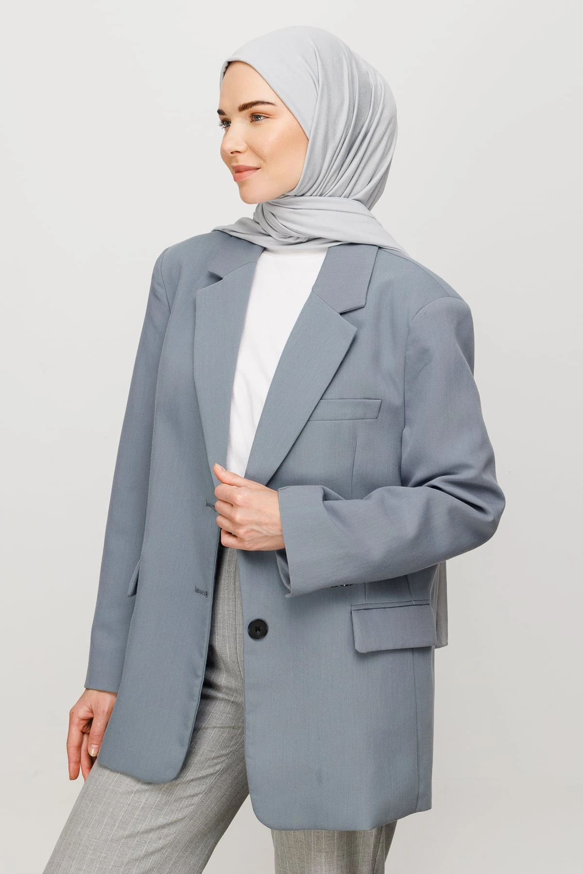 Toptan Penye Şal - Gümüş