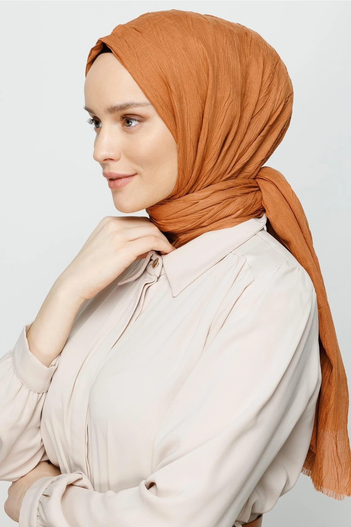 Pleated Bamboo Shawl - Peach