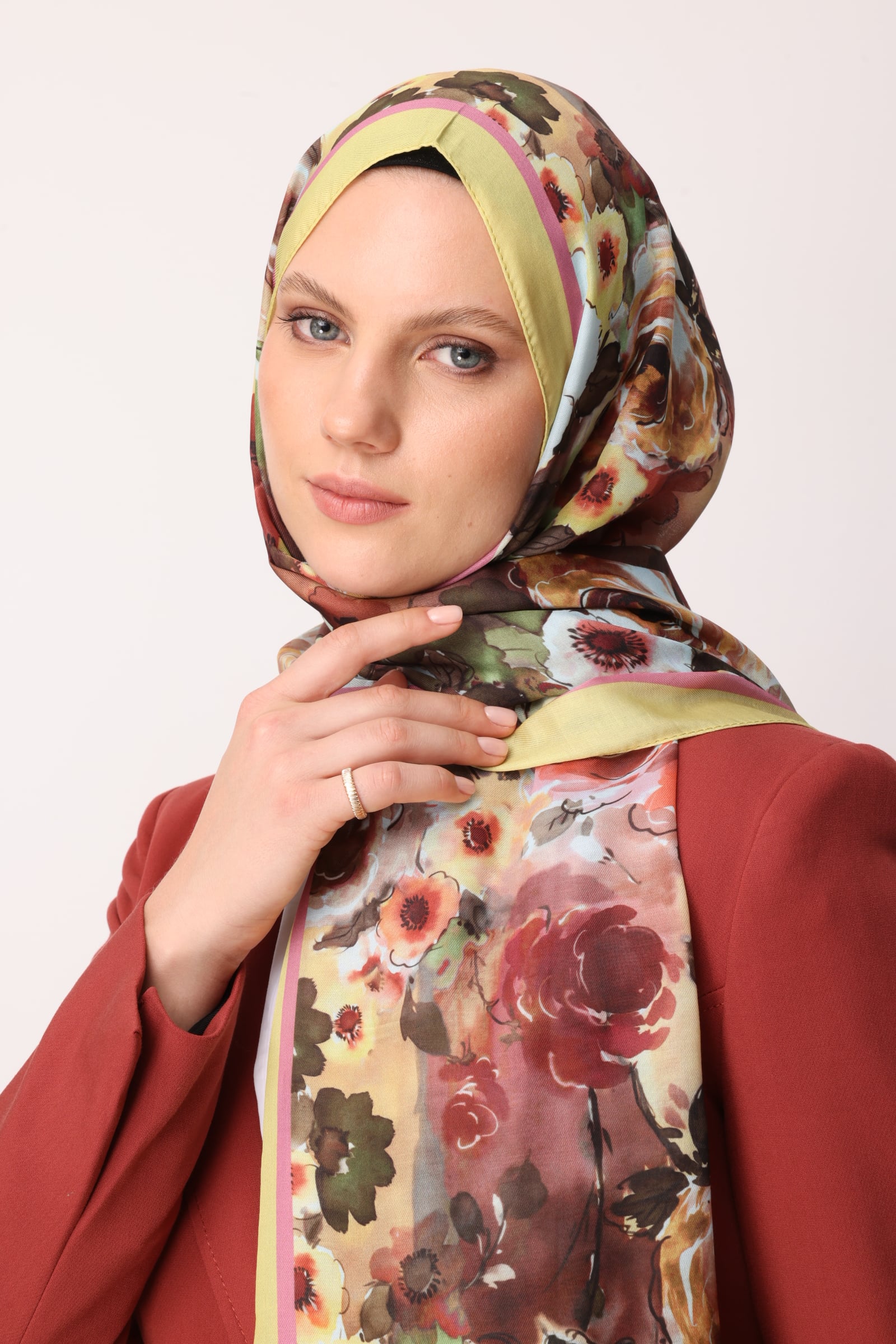 Toptan Vensel Desen Pamuk Şal - Kayısı